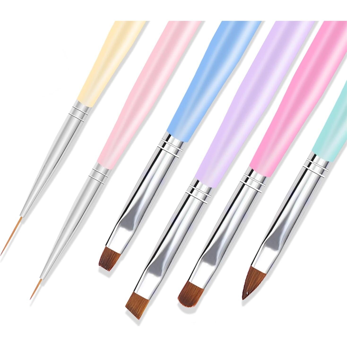 Set de Pinceles para Arte de Uñas ZEOHBETY 6 Piezas Multicolor