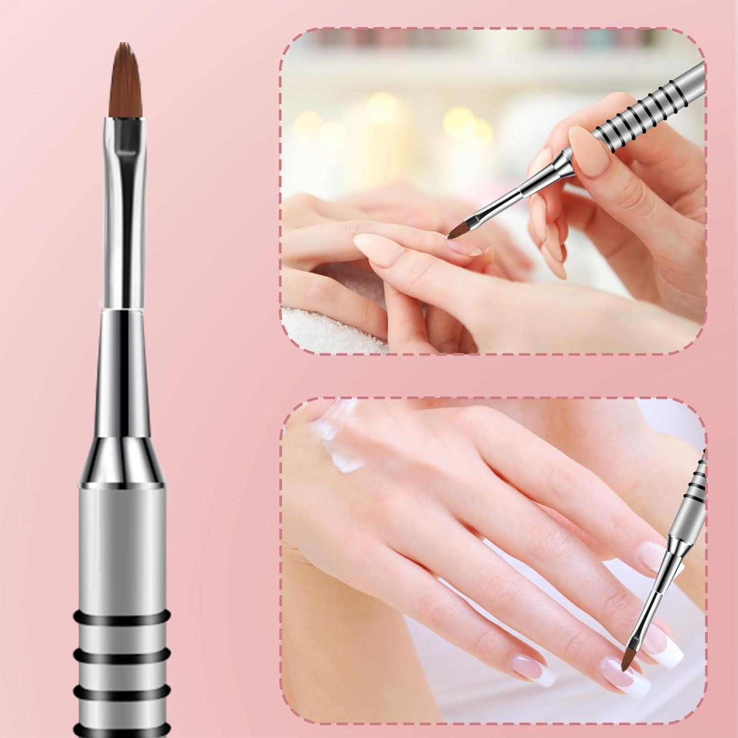 Paquete de 2 Pinceles de Uñas Acrílicas 3D Kolinsky #2 #4