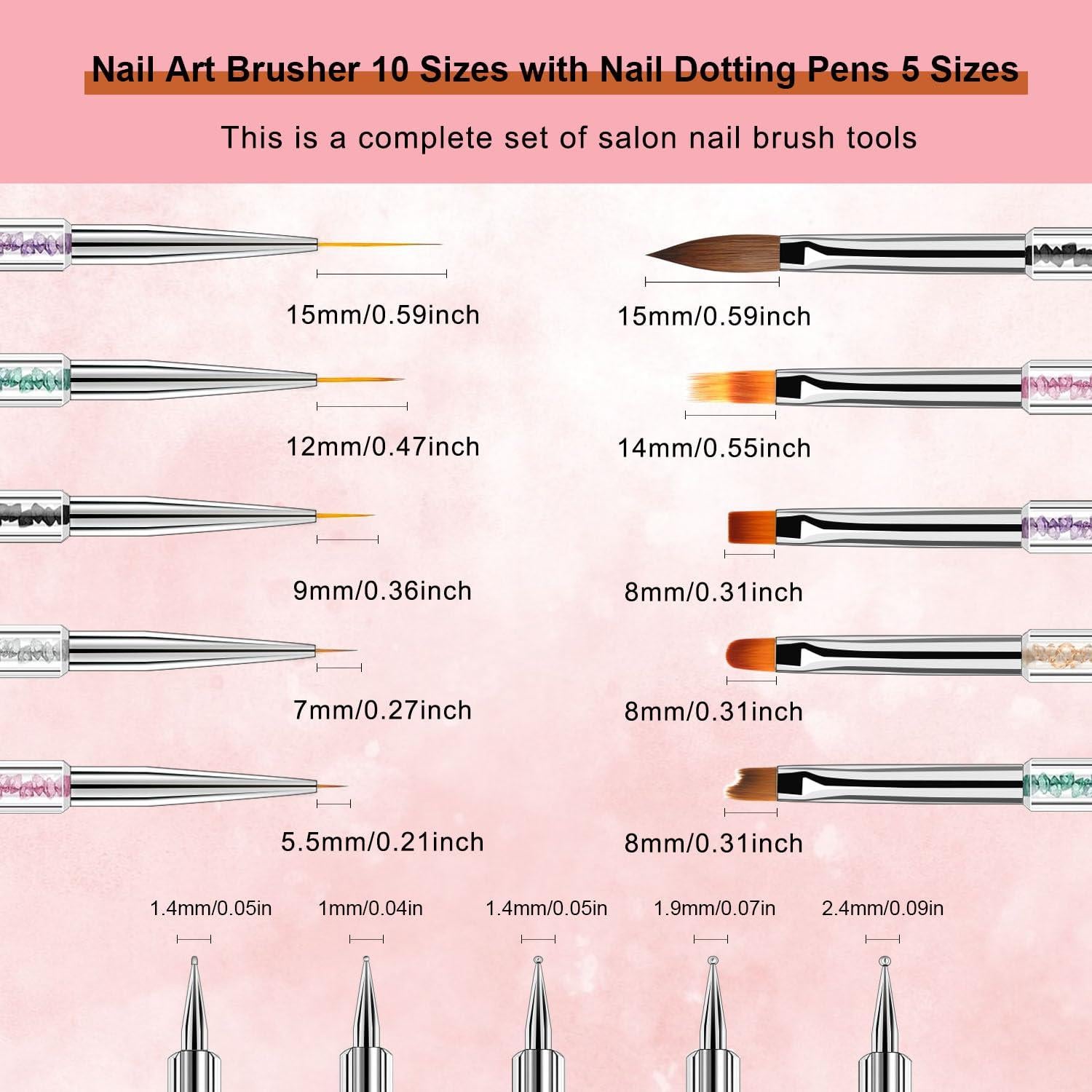 Juego de Pinceles para Arte de Uñas MUSILAN 10 Piezas