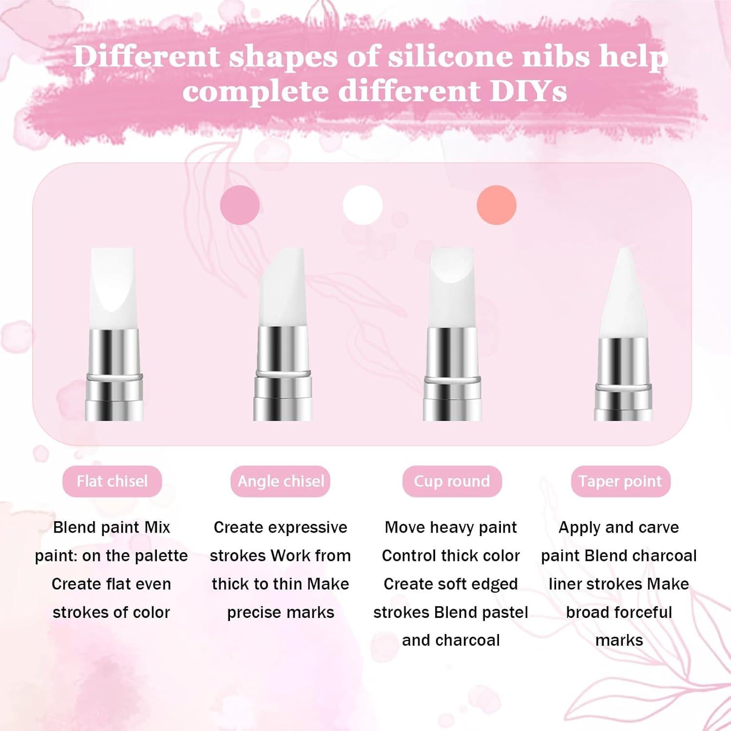 Set de 3 Pinceles de Silicona para Uñas AHQiZFX - Doble Punta