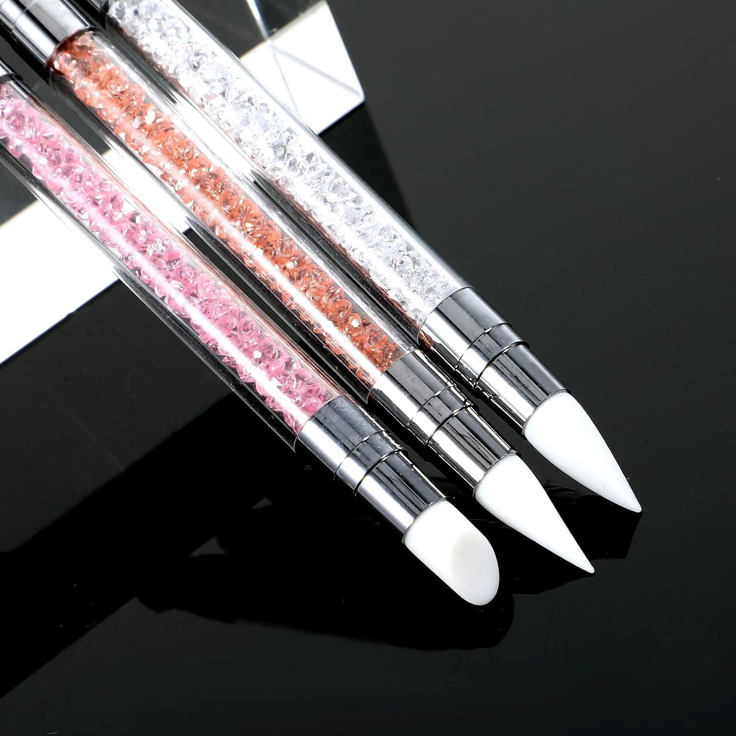 Set de 3 Pinceles de Silicona para Uñas AHQiZFX - Doble Punta