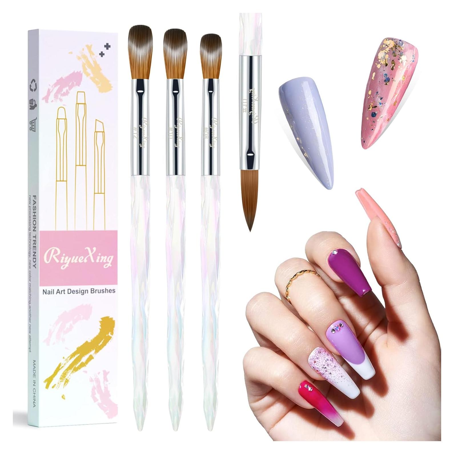 Juego de Pinceles Acrílicos 3PCS RIYUEXING Tamaños 8/10/12