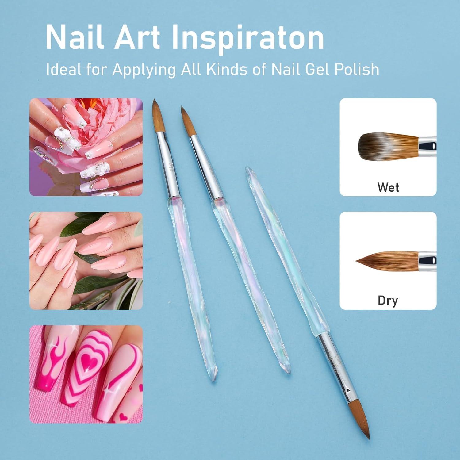 Juego de Pinceles Acrílicos 3PCS RIYUEXING Tamaños 8/10/12