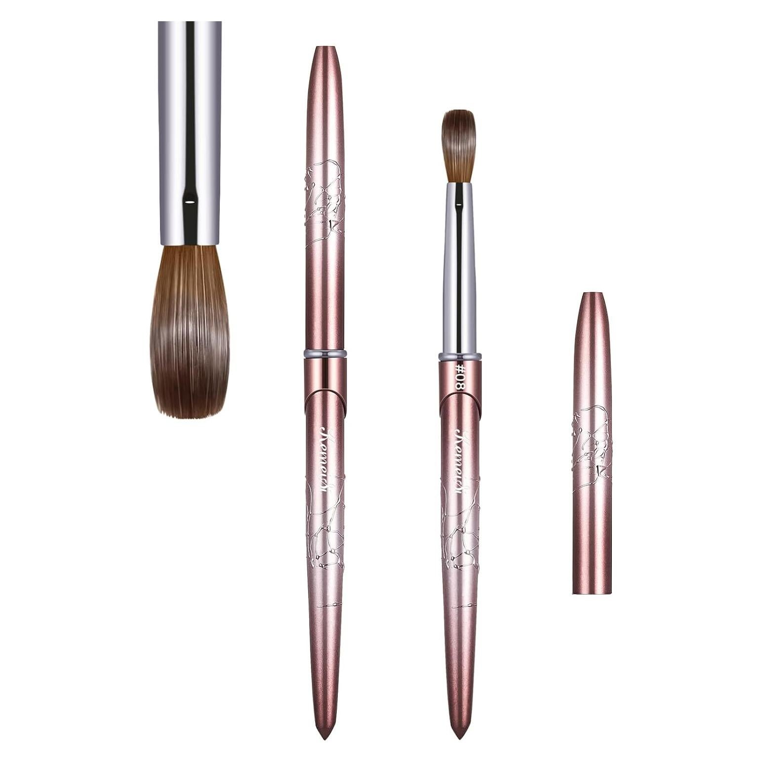 Pincel de Uñas Acrílico KEMEISI Kolinsky Tamaño 8 Ovalado