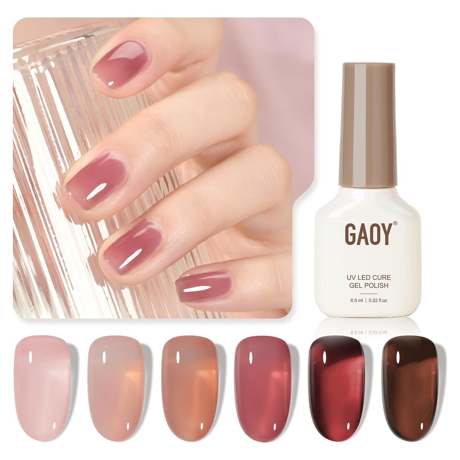 Kit de Esmalte de Gel GAOY Jardín de Rosas 6 Colores 6.5ml