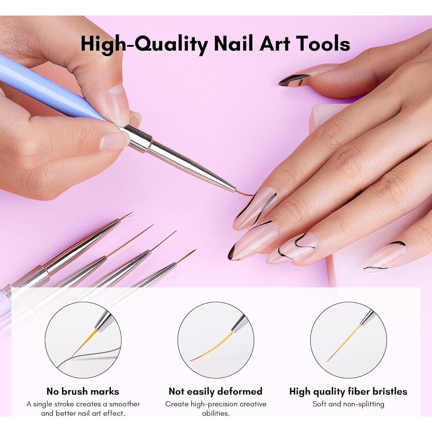 Conjunto de Pinceles para Uñas Makartt 5 Piezas 7-25mm