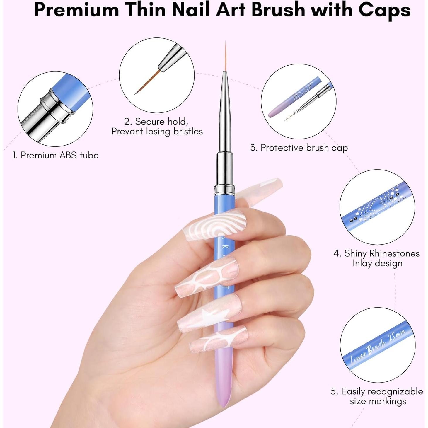 Conjunto de Pinceles para Uñas Makartt 5 Piezas 7-25mm