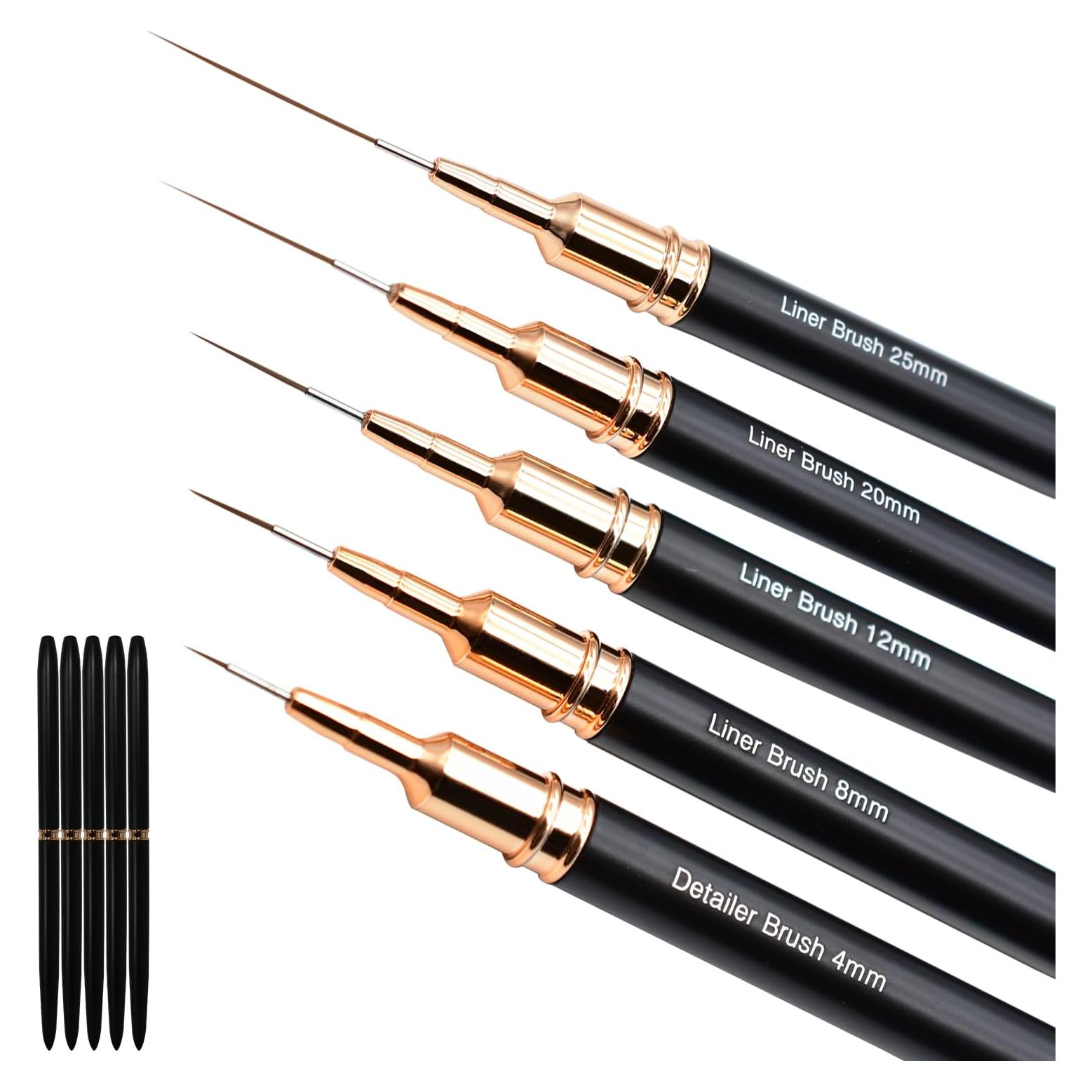 Juego de 5 Pinceles de Arte de Uñas HomTop - Tamaños 4-25mm