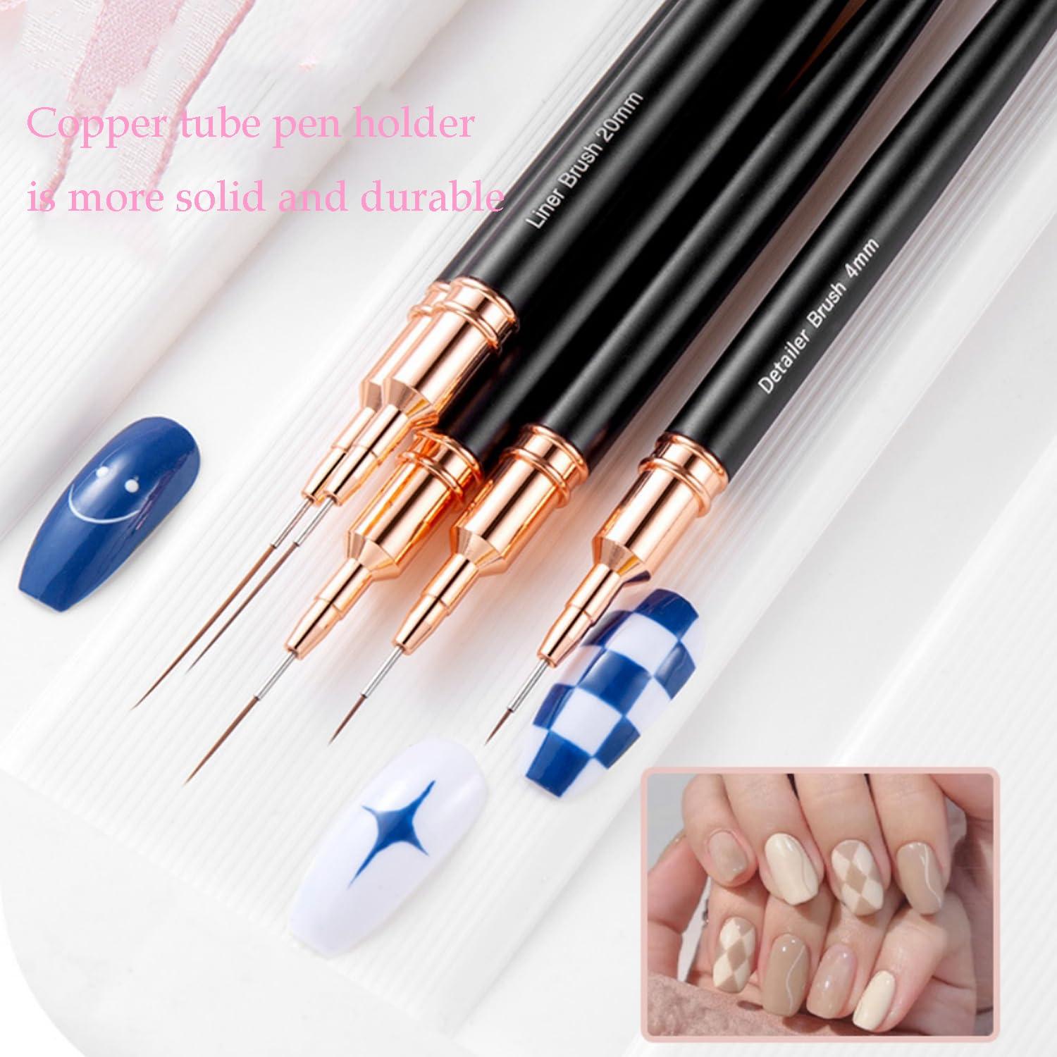 Juego de 5 Pinceles de Arte de Uñas HomTop - Tamaños 4-25mm