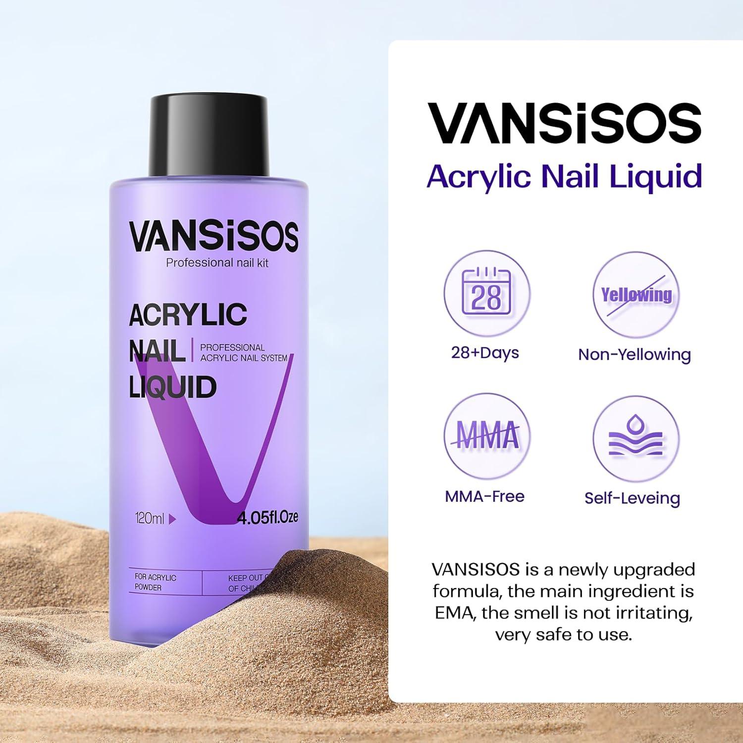 Líquido Acrílico Profesional VANSISOS 118.3 ml para Uñas