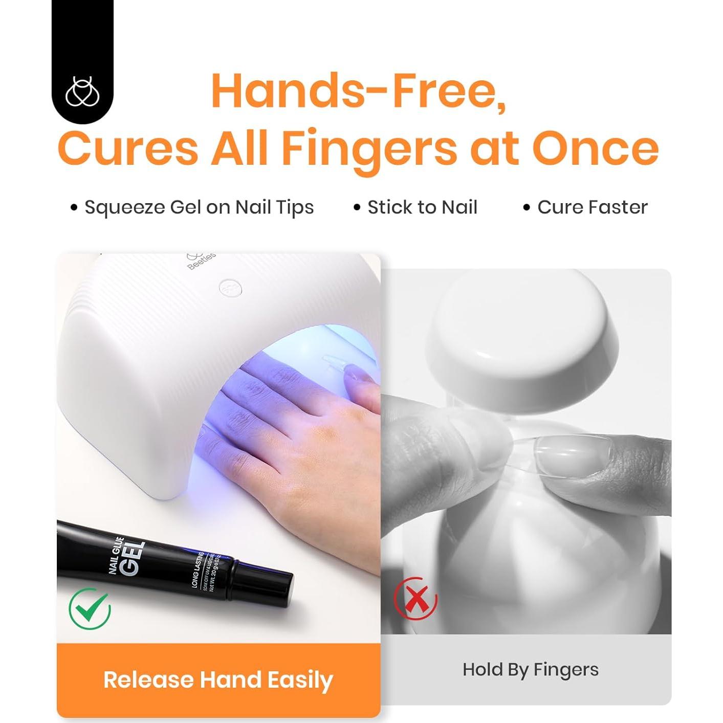 Gel de Pegamento para Uñas Beetles 2Pcs 20g Sólido Ultra Fuerte