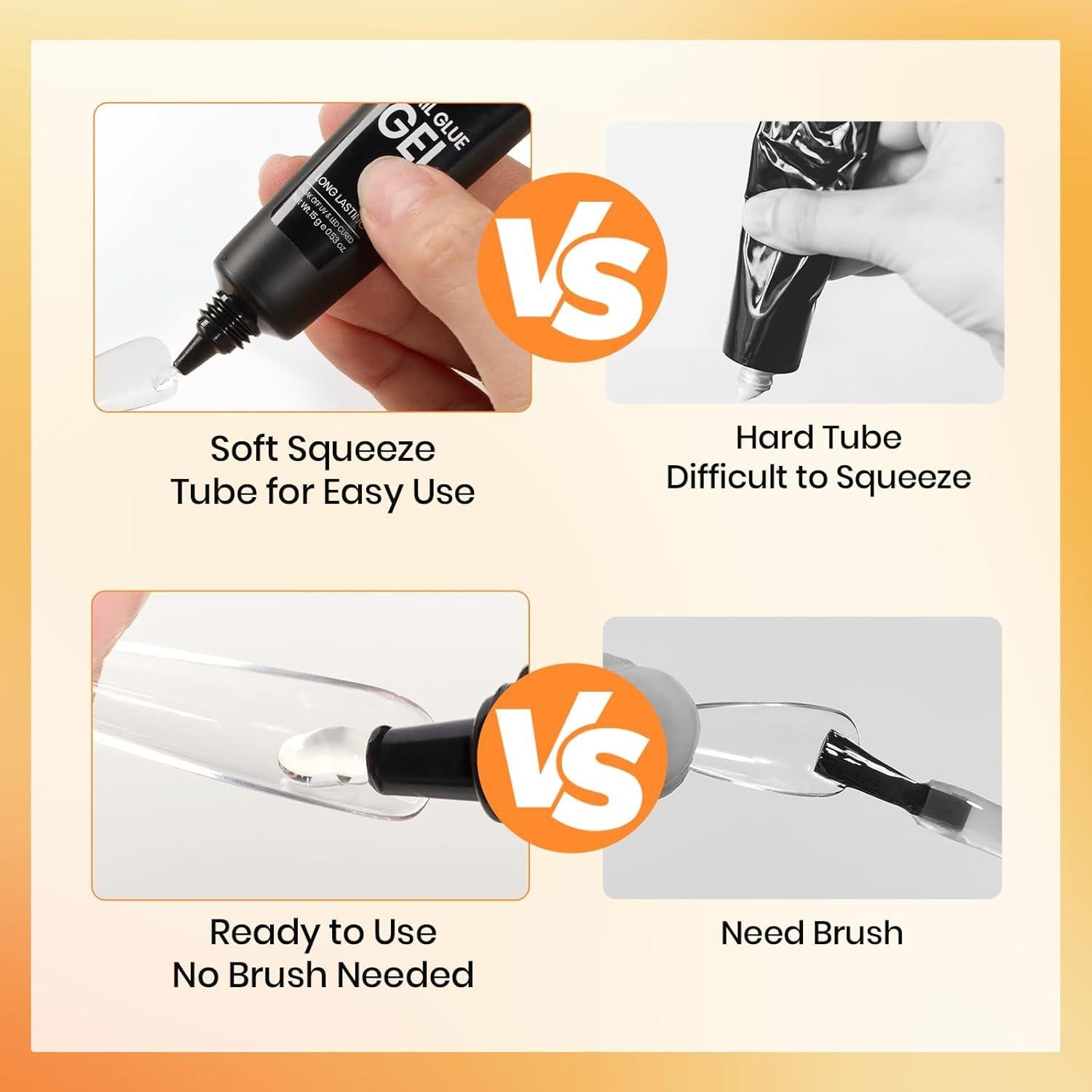 Gel de Pegamento para Uñas Beetles 2Pcs 20g Sólido Ultra Fuerte