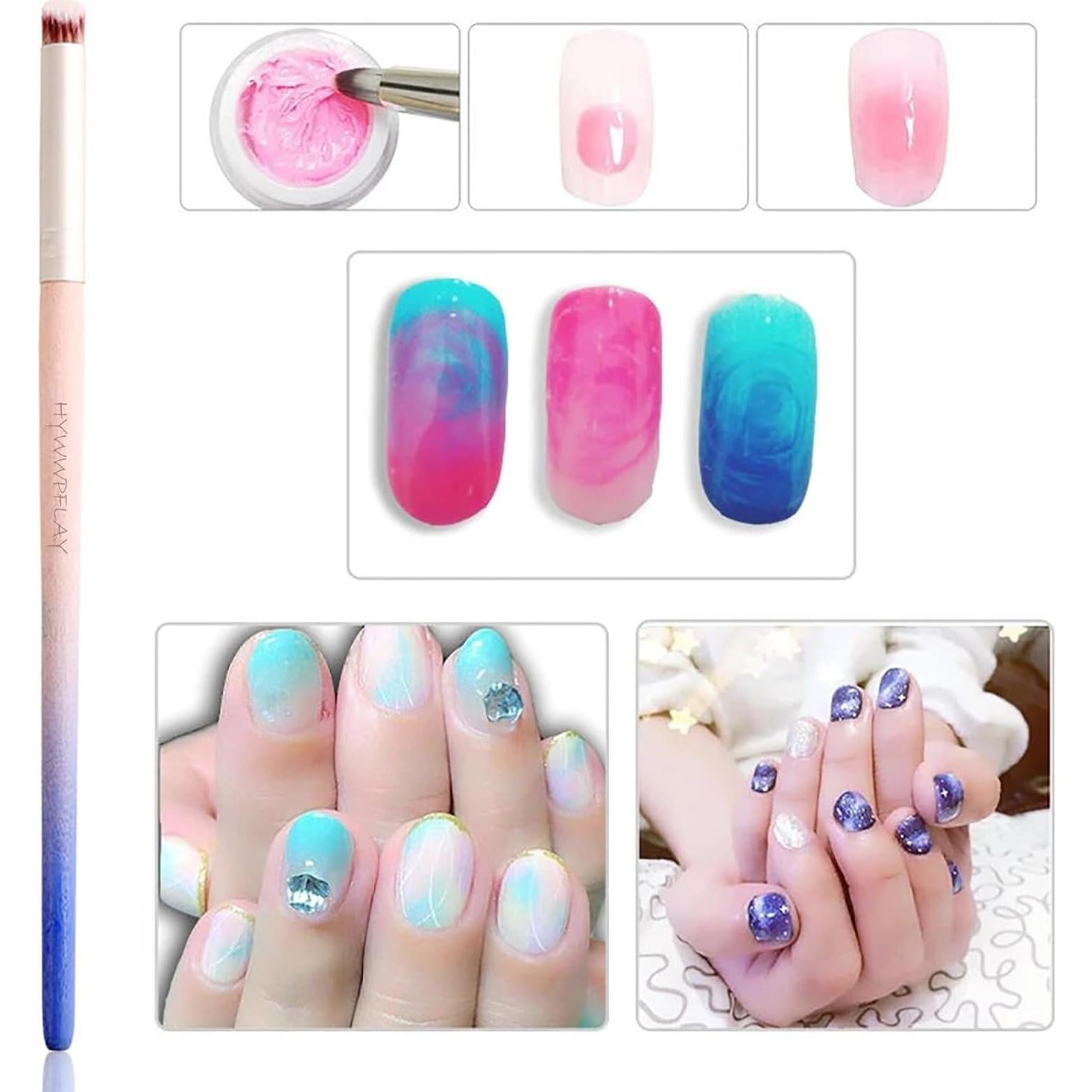 Kit de 6 Pinceles Ombre para Uñas de Gel KAAGEE