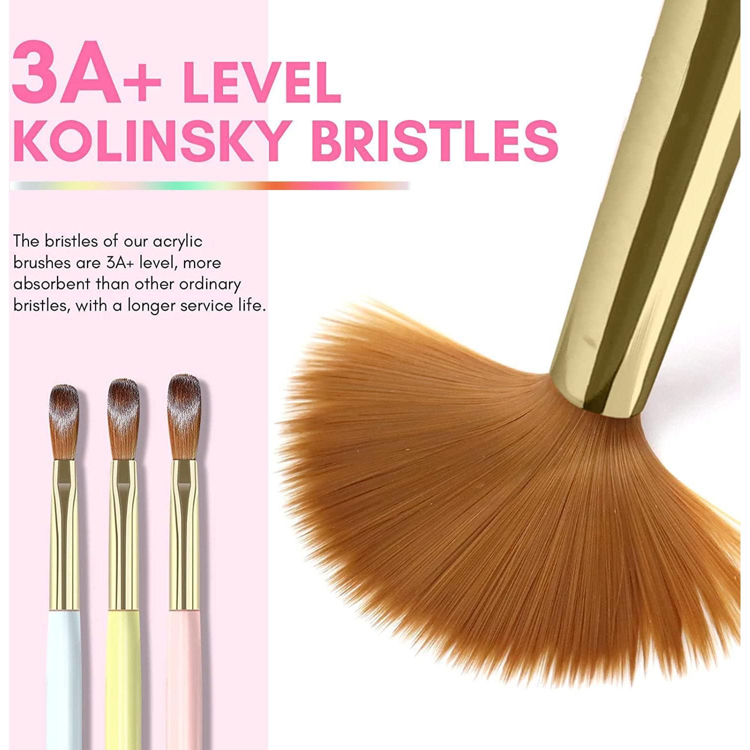 Juego de 9 Brochas Acrílicas para Uñas MAGIC ARMOR - Tamaños 4 a 20