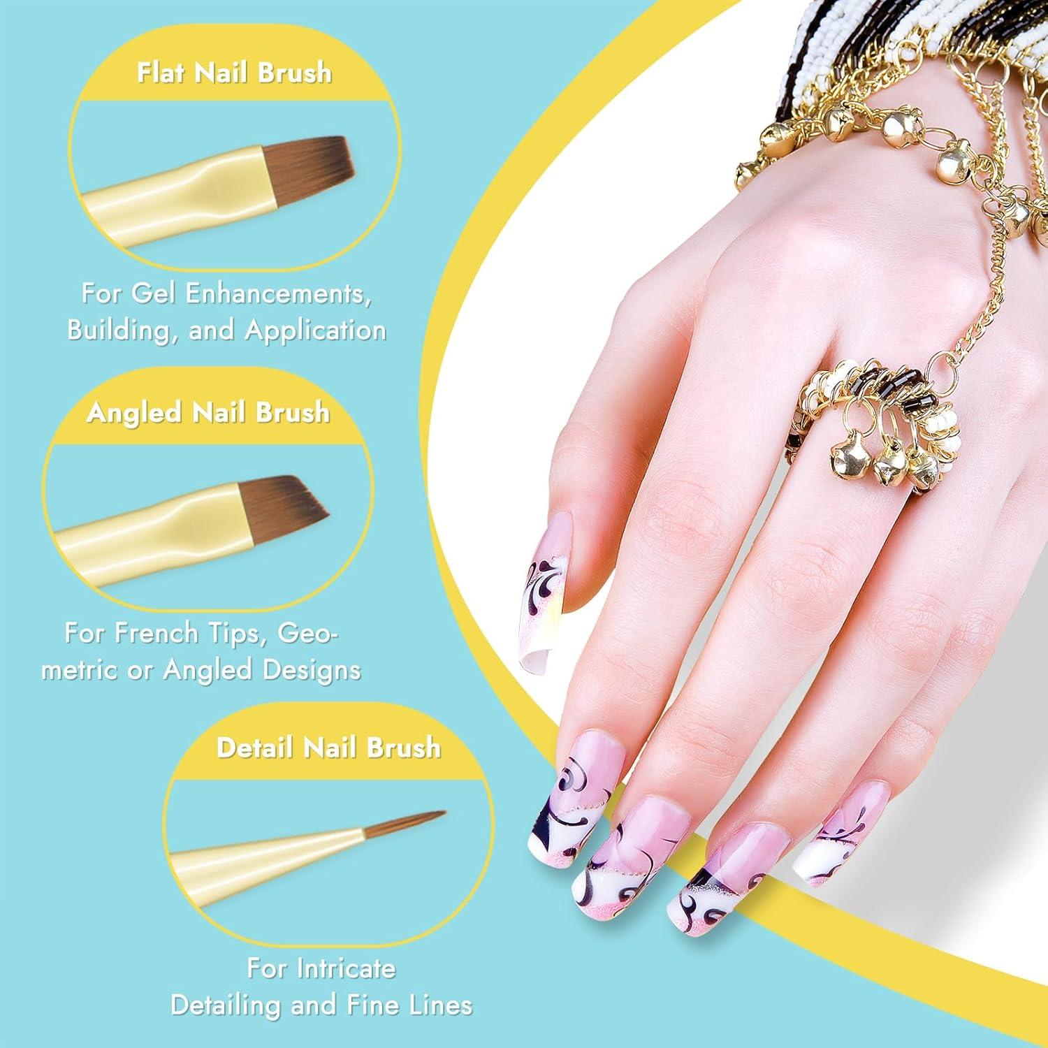 Juego de Pinceles Finea 6 Piezas para Arte en Uñas Gel