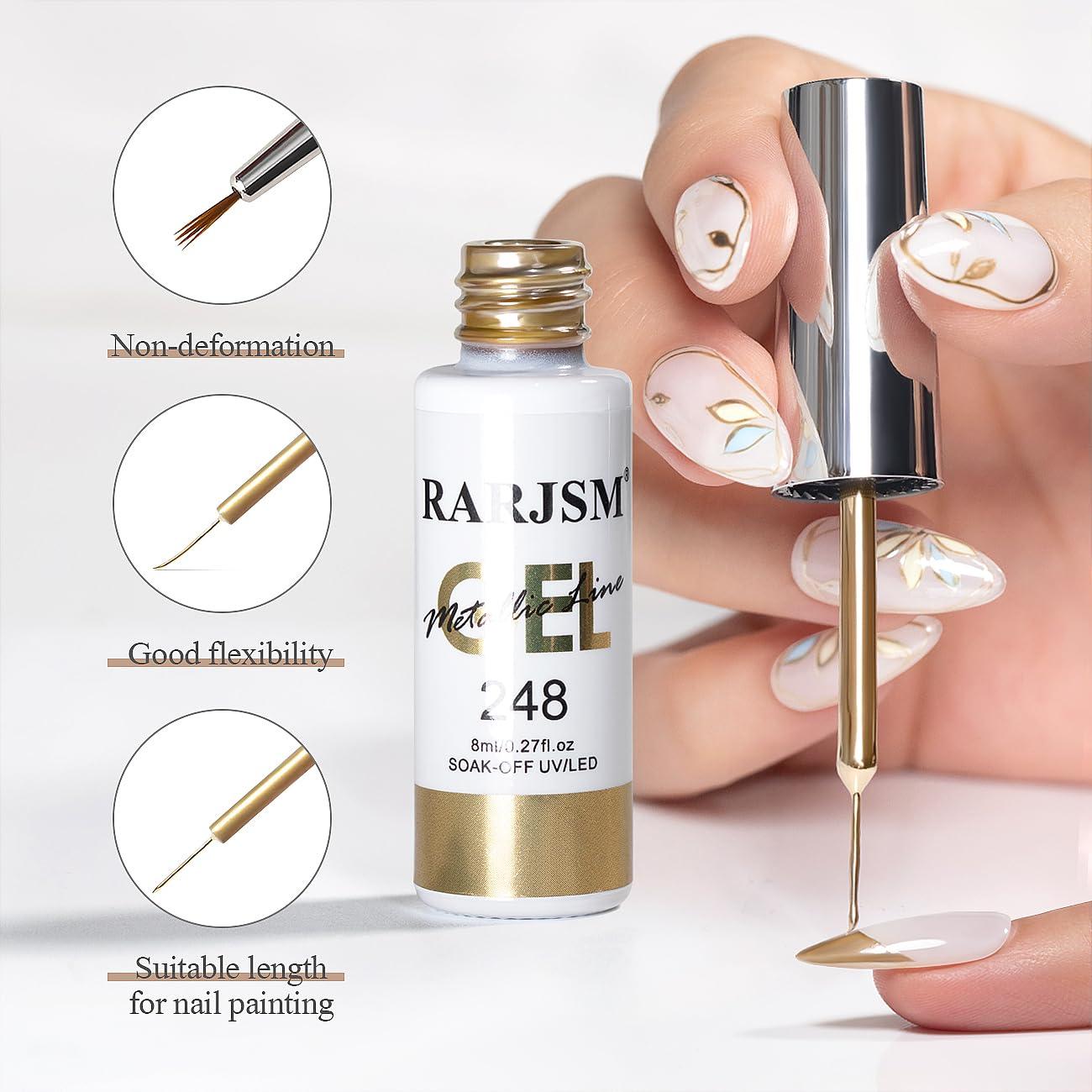 Set de 2 Gel Liner Metálico RARJSM Plata y Bronce Oro 8ml