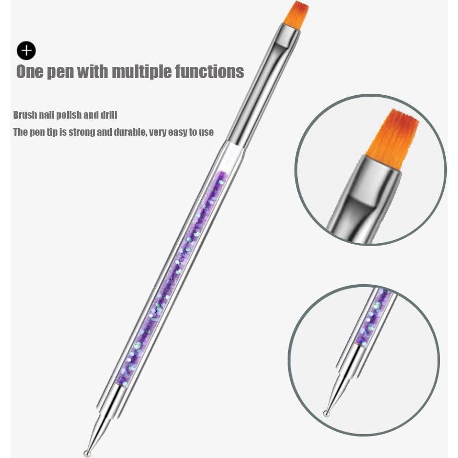 Kit de Pinceles para Arte de Uñas iFwevs 5 Piezas Doble Punta