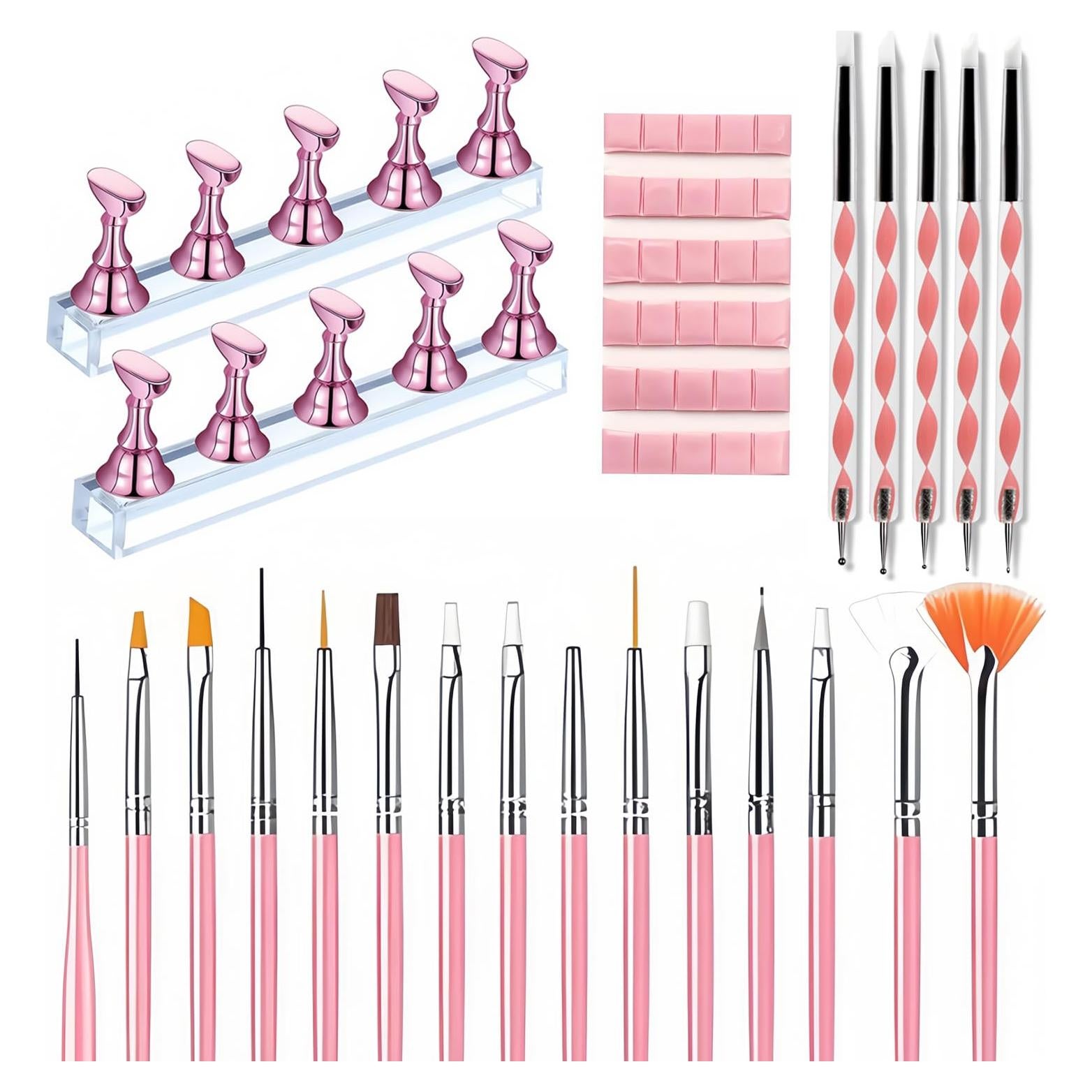 Kit de Herramientas para Arte de Uñas HomTop - 15 Pinceles y 5 Bolígrafos