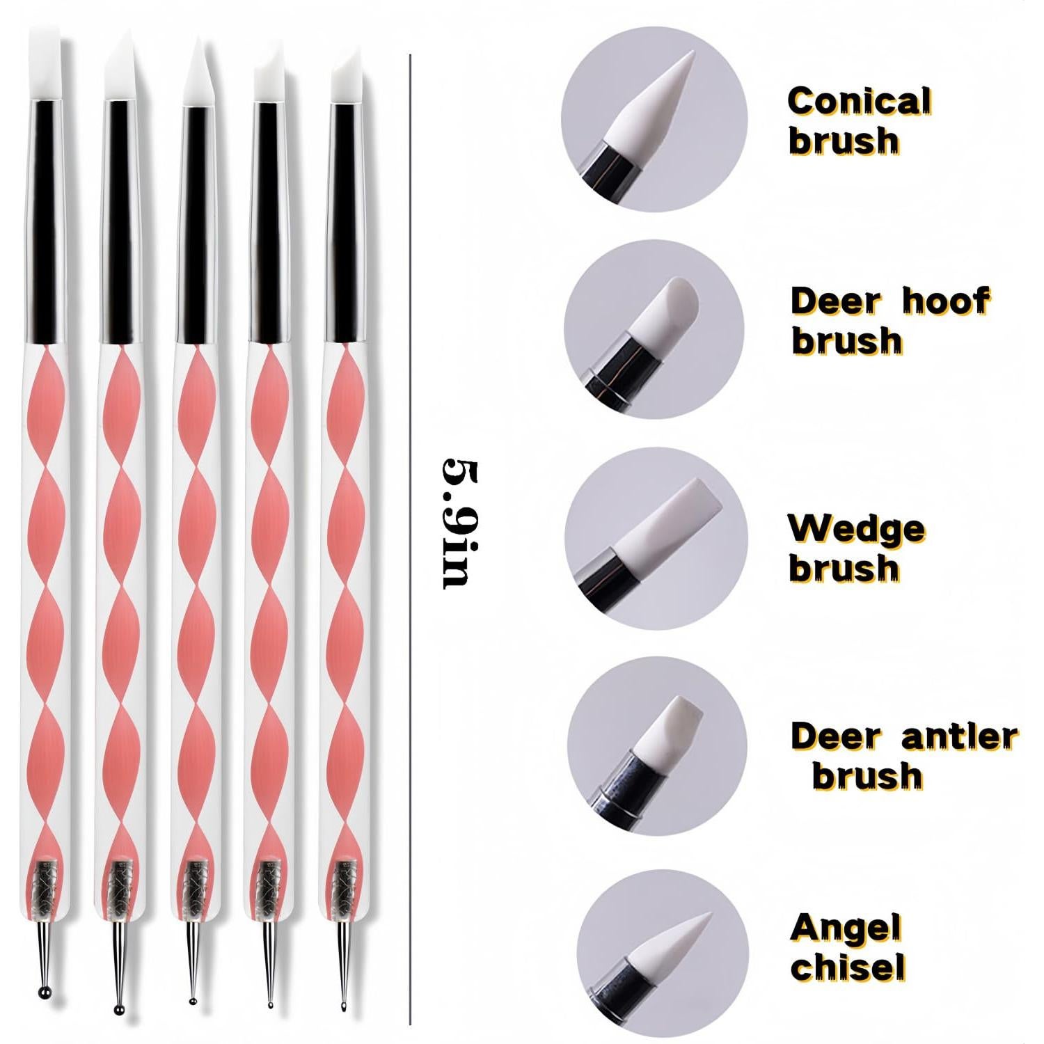 Kit de Herramientas para Arte de Uñas HomTop - 15 Pinceles y 5 Bolígrafos