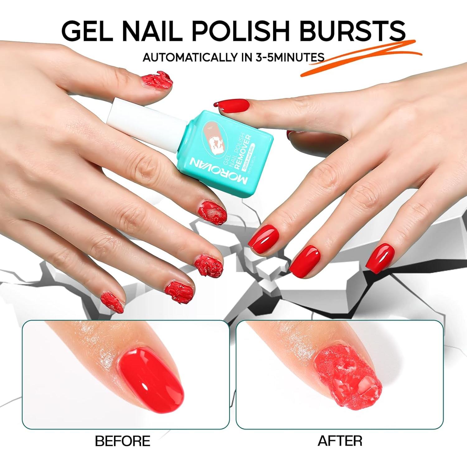 Kit Removedor de Esmalte en Gel Morovan 15ml + Accesorios