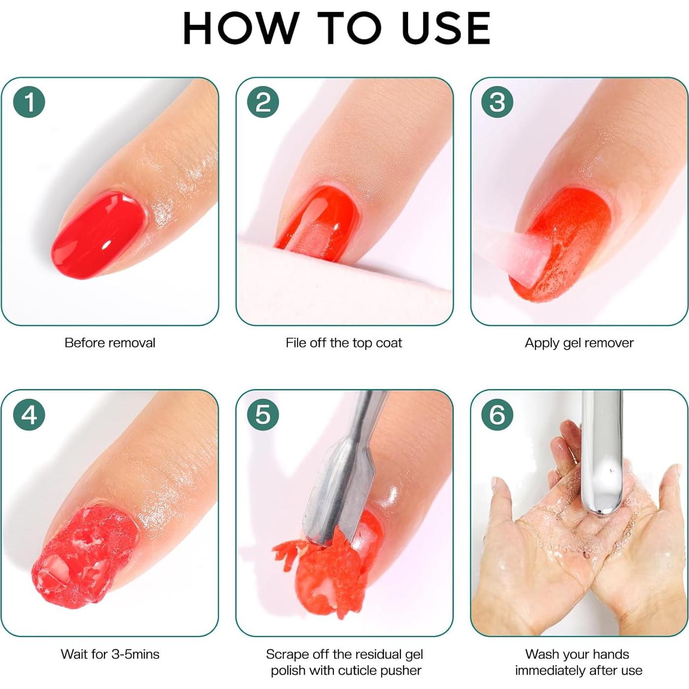 Kit Removedor de Esmalte en Gel Morovan 15ml + Accesorios