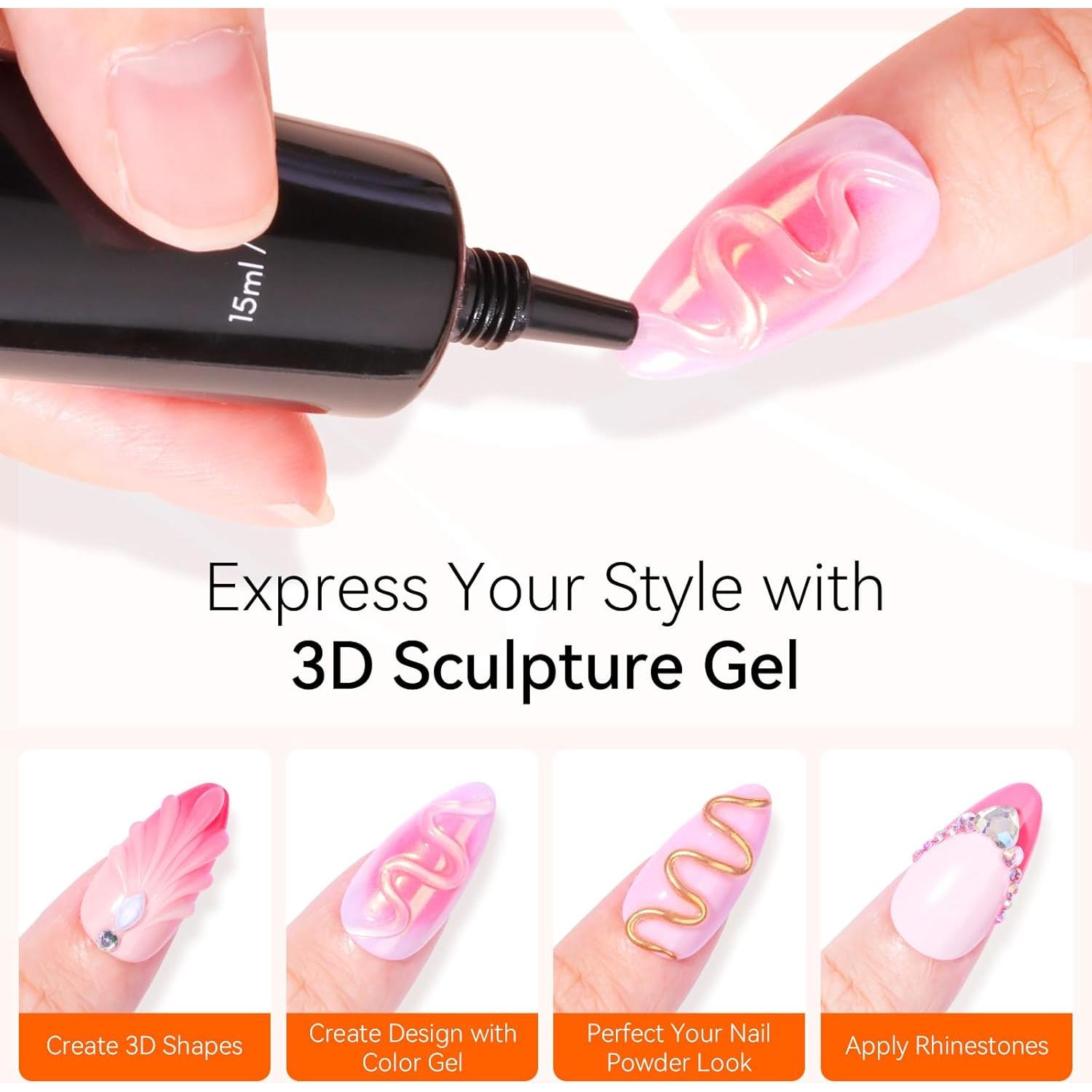 Gel Escultor de Uñas 3D Makartt 15g Transparente para DIY