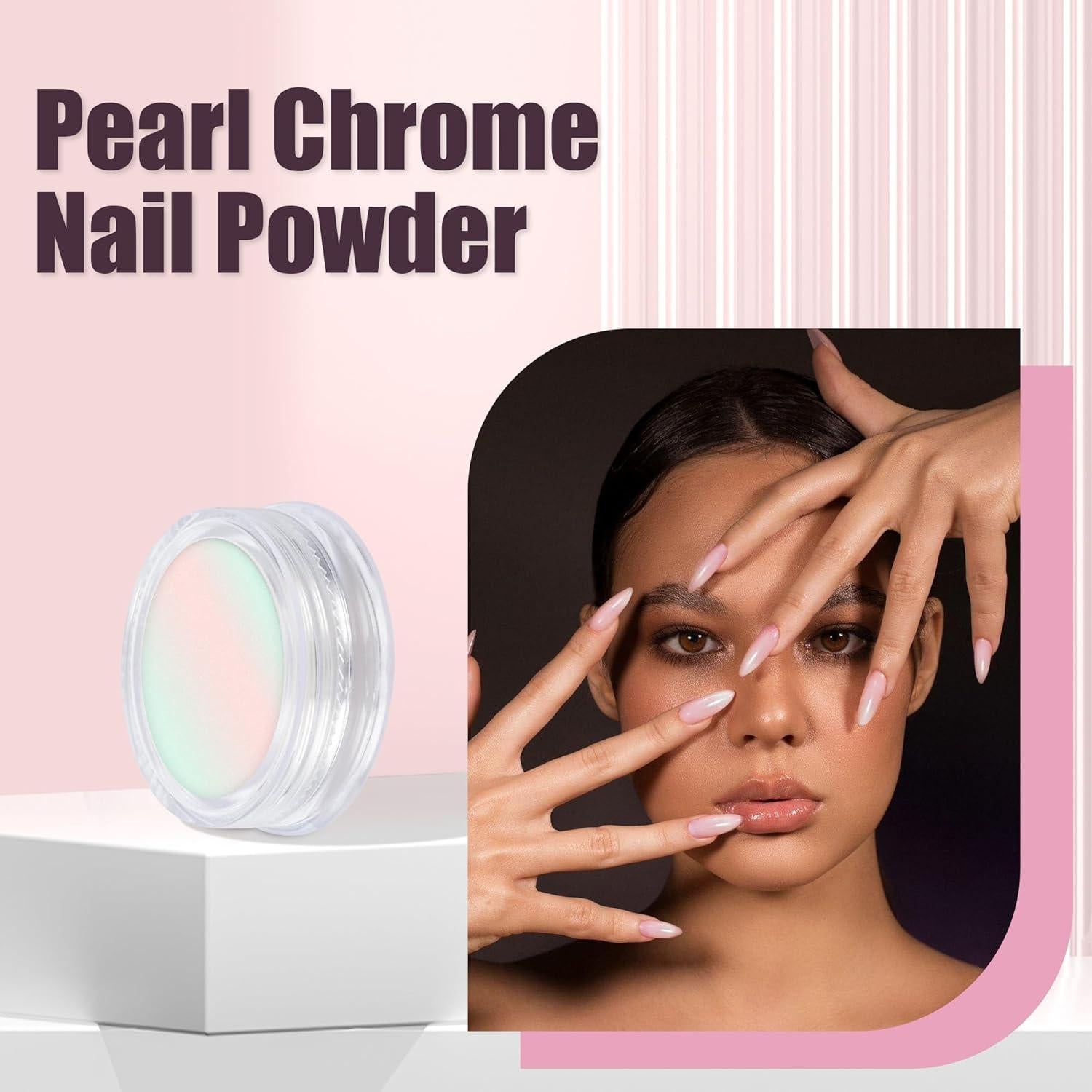 Kit 8 Tarros Polvo de Uñas Cromado Artdone Efecto Espejo