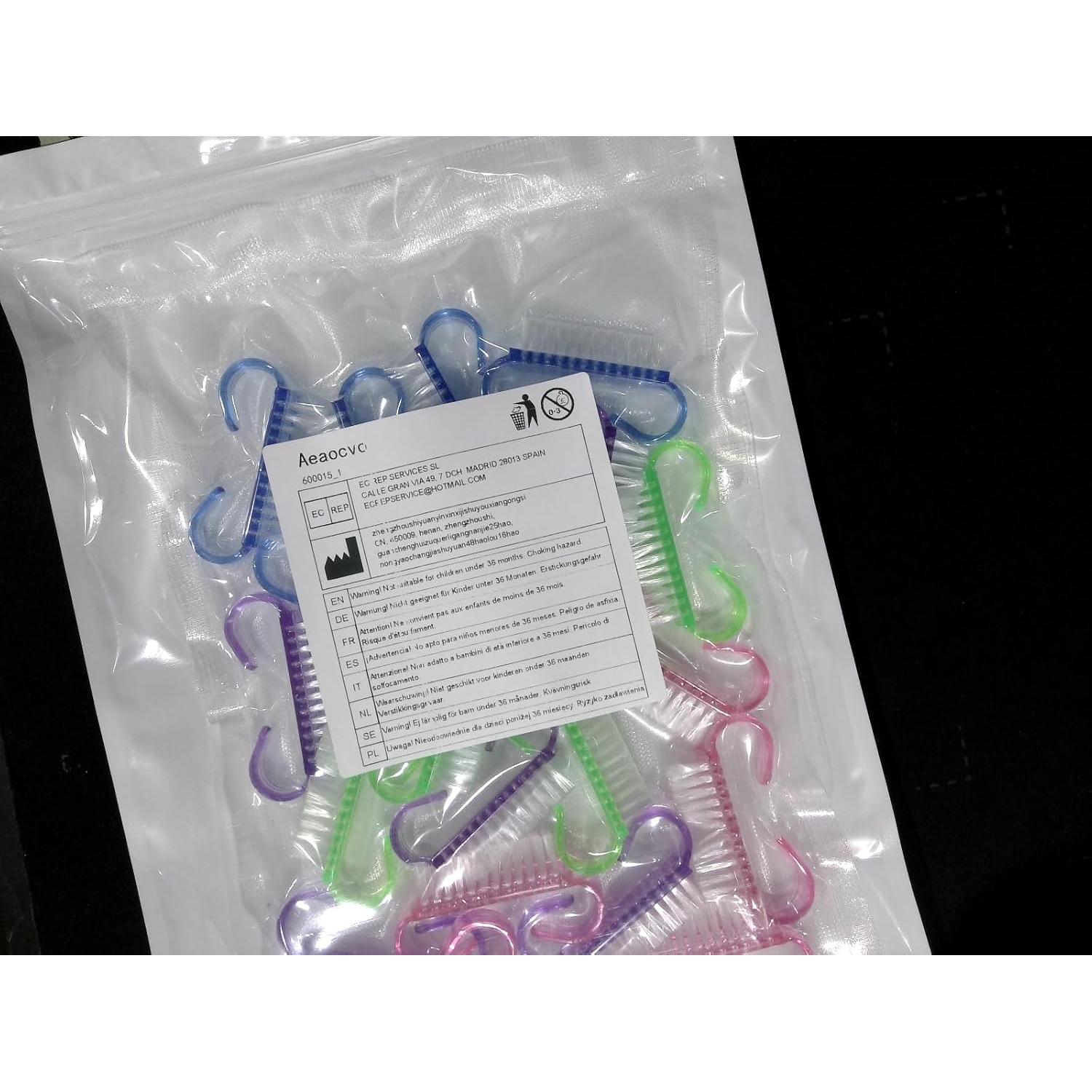 20 Cepillos de Uñas Aeaocvo en 4 Colores - Limpieza Eficaz