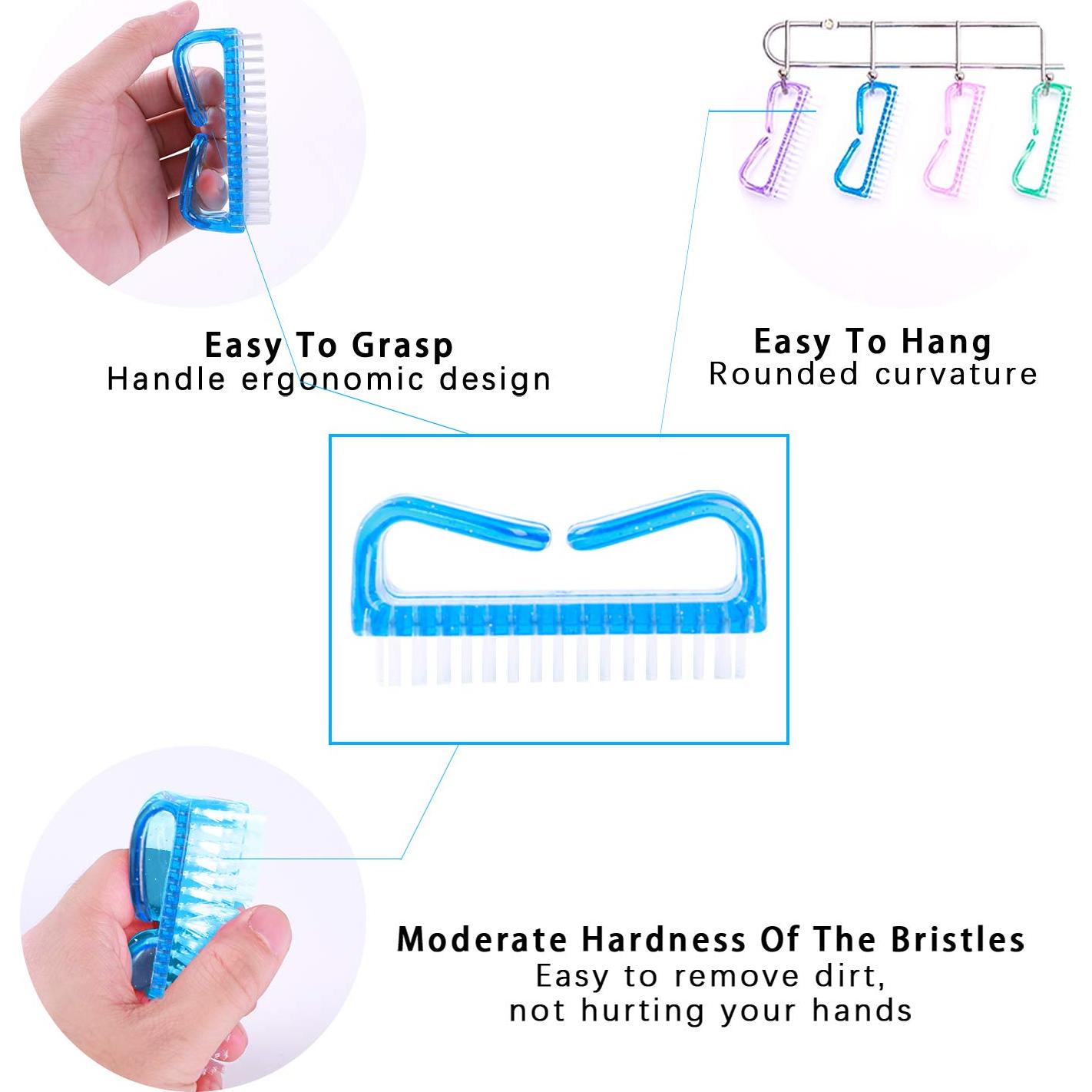 Paquete de 6 cepillos de limpieza de uñás Qeedy - Multicolor