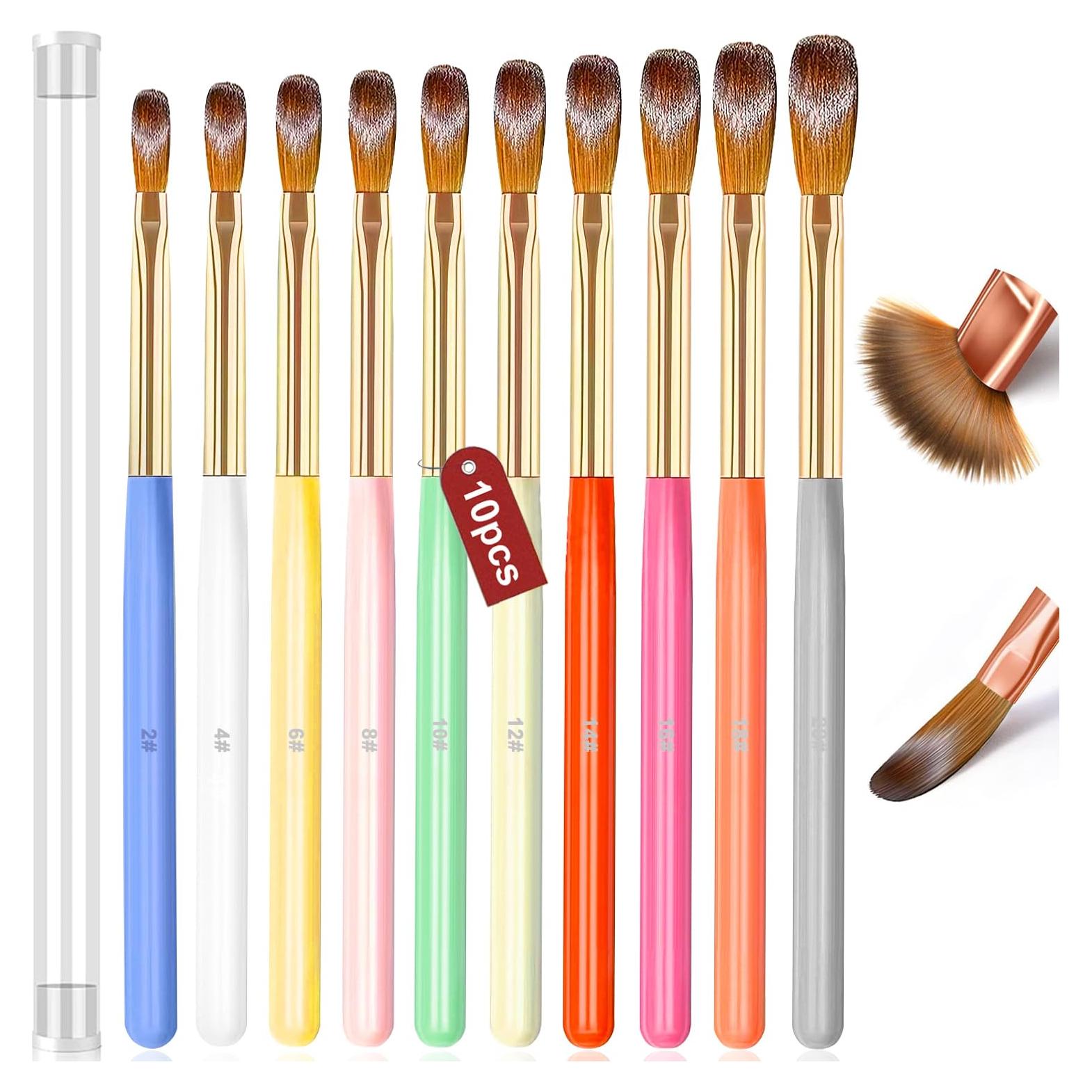 Set de 10 Pinceles para Uñas Acrílicas MUSILAN - Diseño Profesional