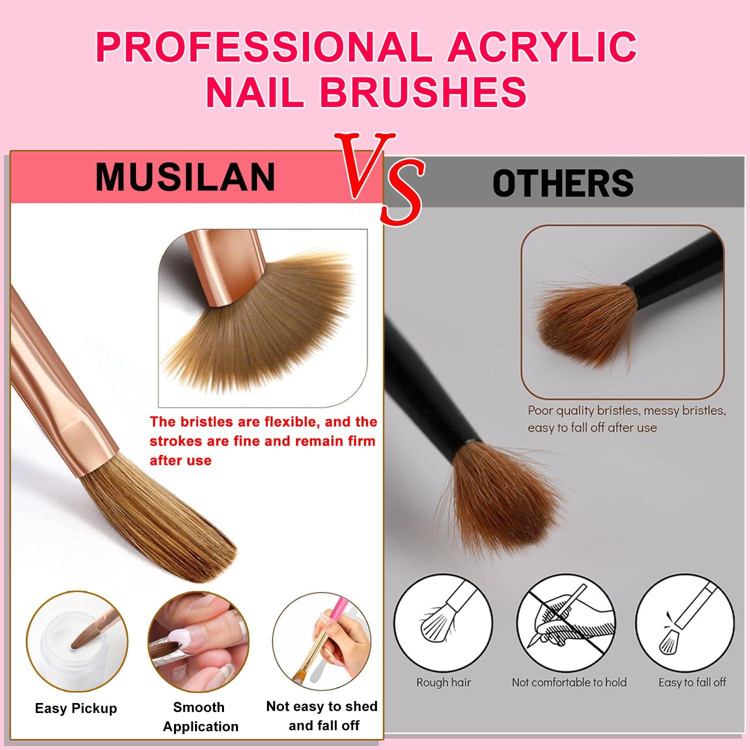 Set de 10 Pinceles para Uñas Acrílicas MUSILAN - Diseño Profesional