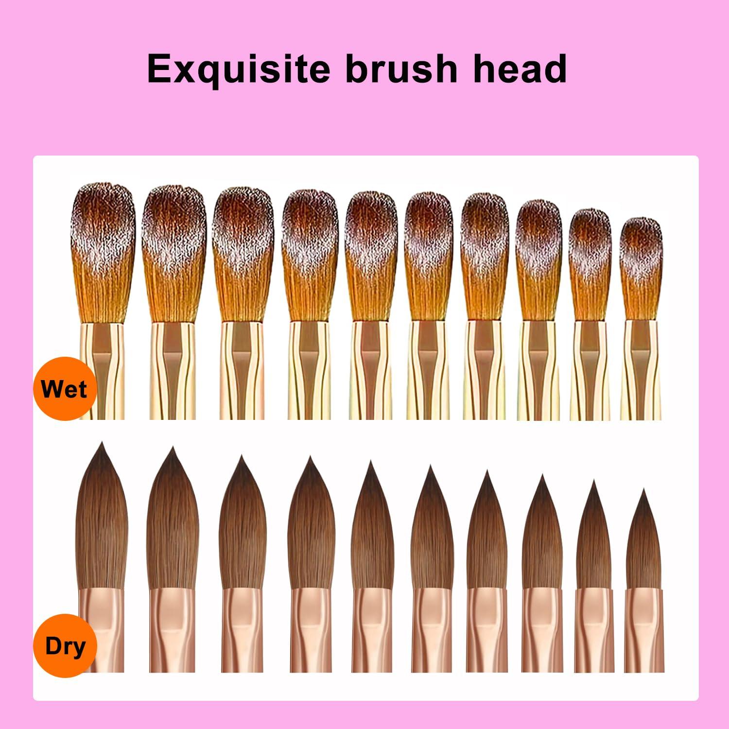 Set de 10 Pinceles para Uñas Acrílicas MUSILAN - Diseño Profesional