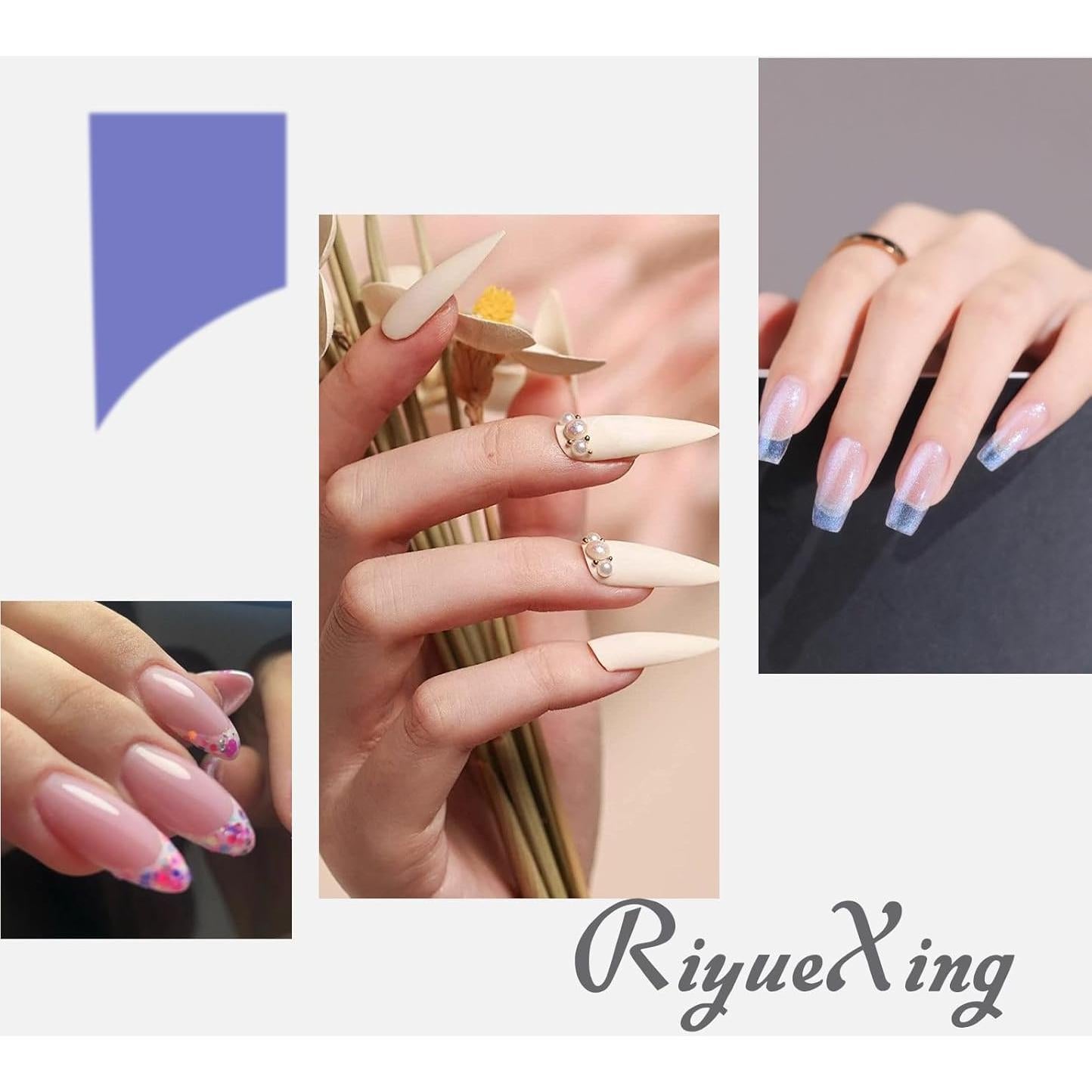 Juego de 2 Pinceles de Limpieza para Uñas RIYUEXING - Planos y Angulados