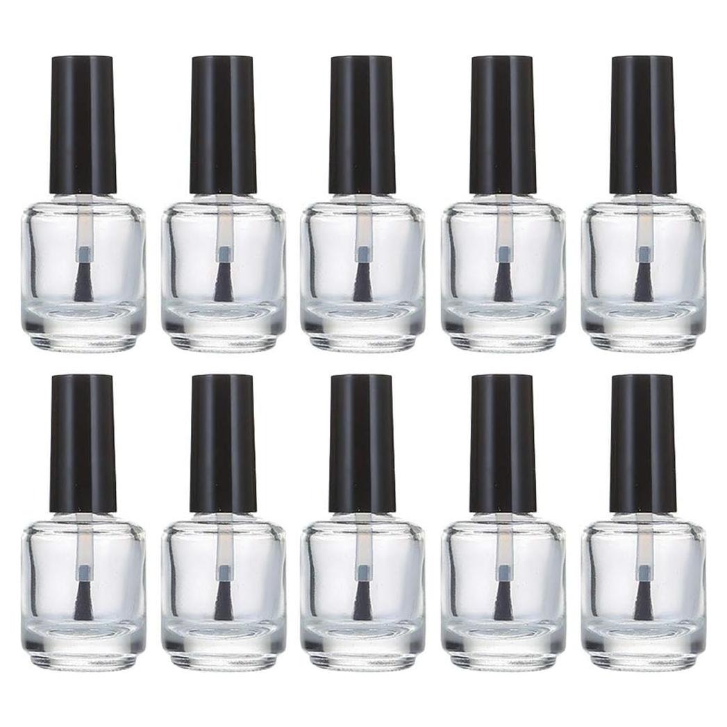 10 Botellas Vacías de Esmalte de Uñas de Vidrio 15ml