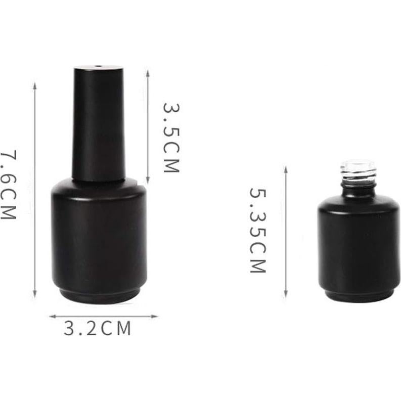 10 Botellas Vacías de Esmalte de Uñas de Vidrio 15ml