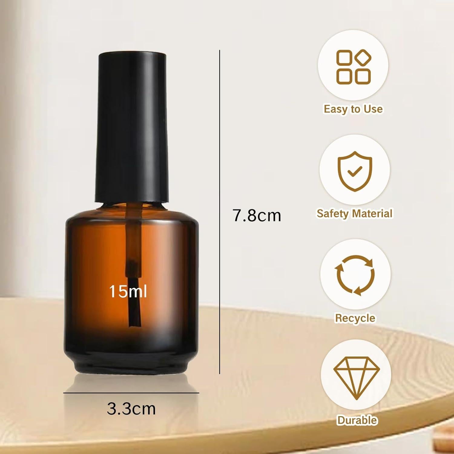 2 Botellas Vacías de Esmalte de Uñas KMYZQDV 15ml con Brocha