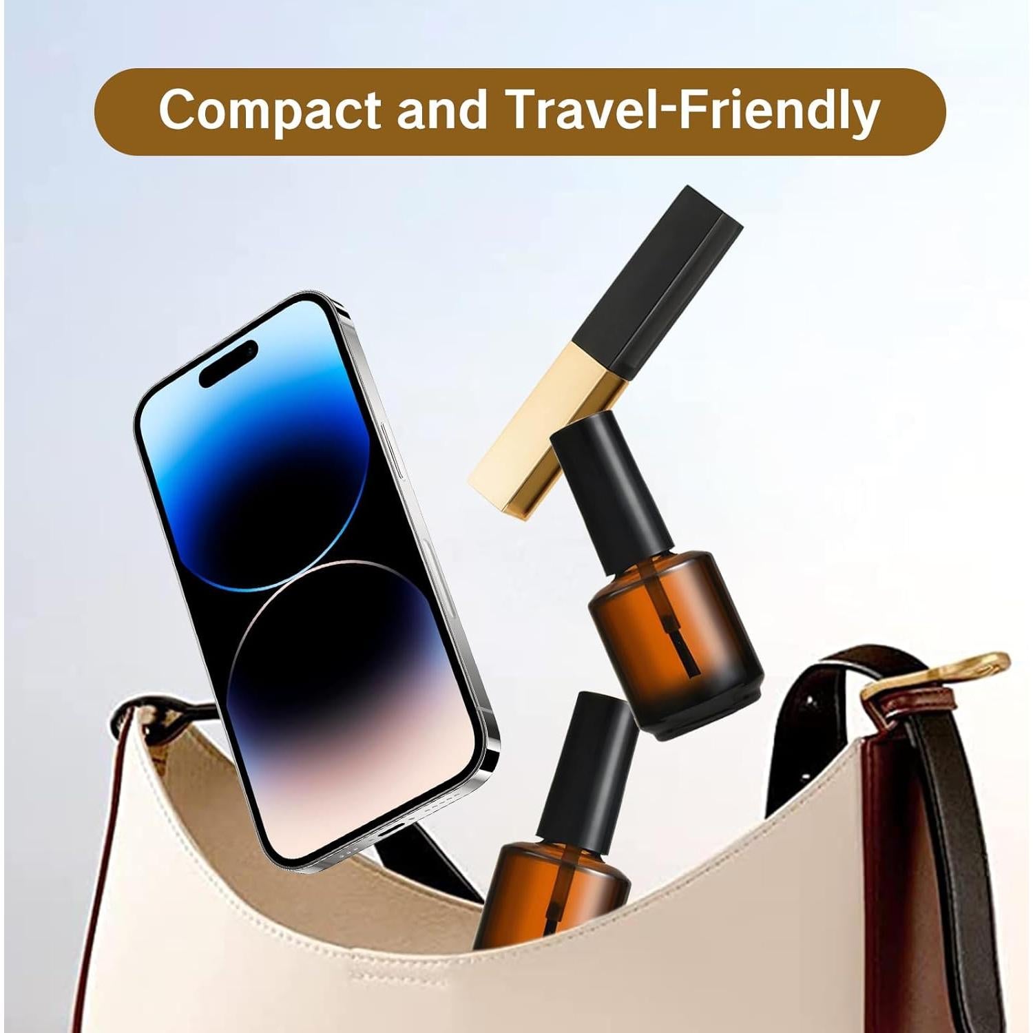 2 Botellas Vacías de Esmalte de Uñas KMYZQDV 15ml con Brocha