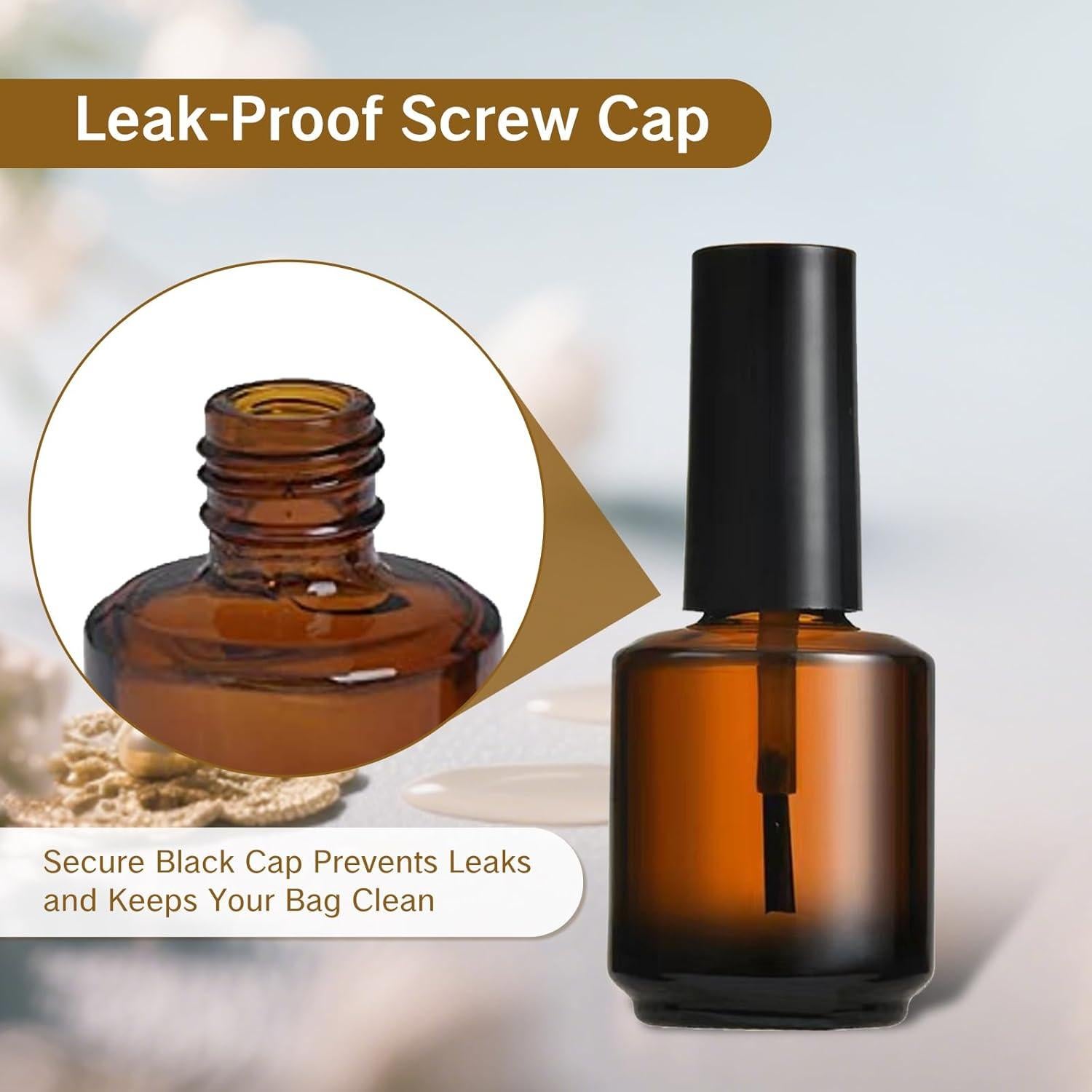 2 Botellas Vacías de Esmalte de Uñas KMYZQDV 15ml con Brocha