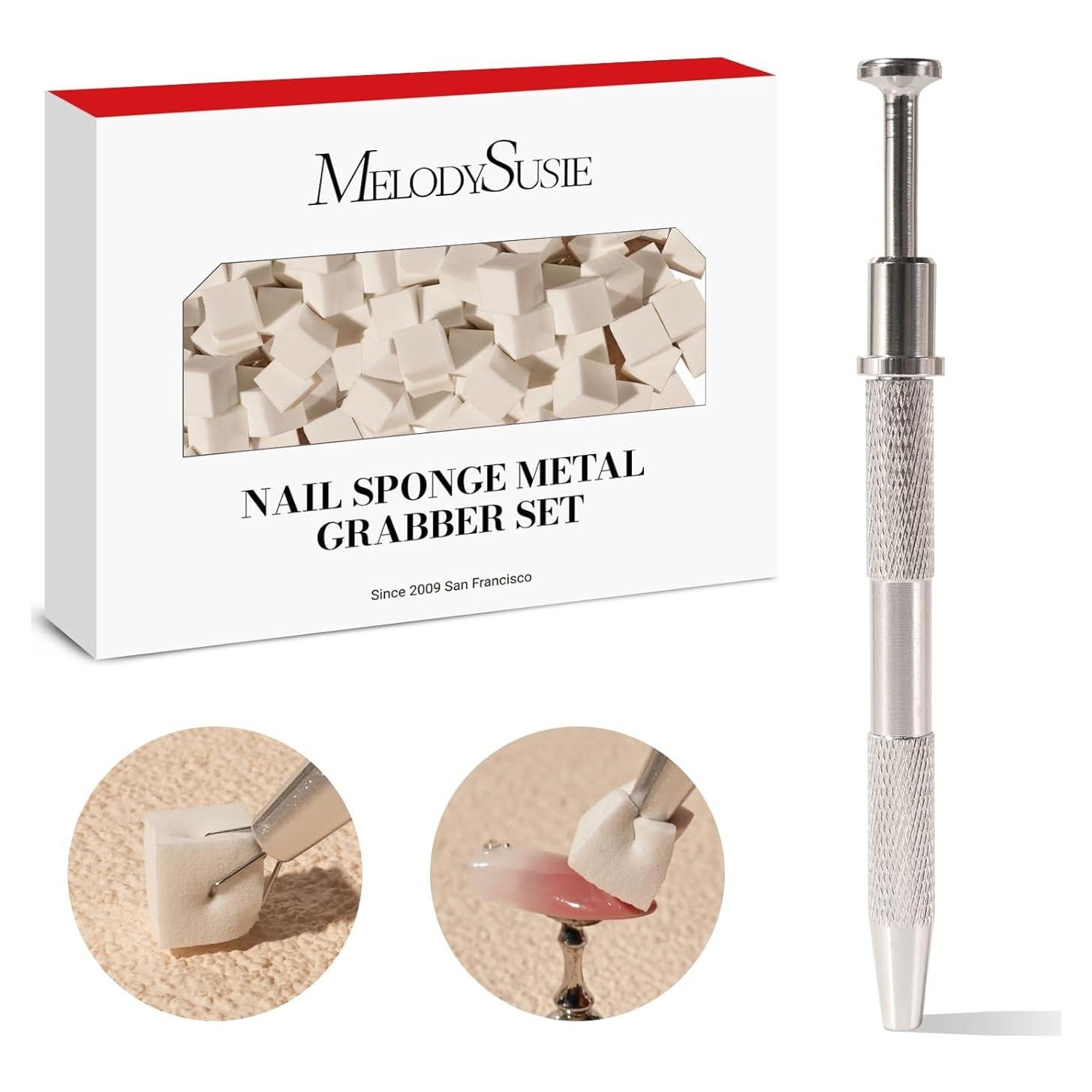 Esponjas para Uñas MelodySusie 100 Pcs con Agarrador