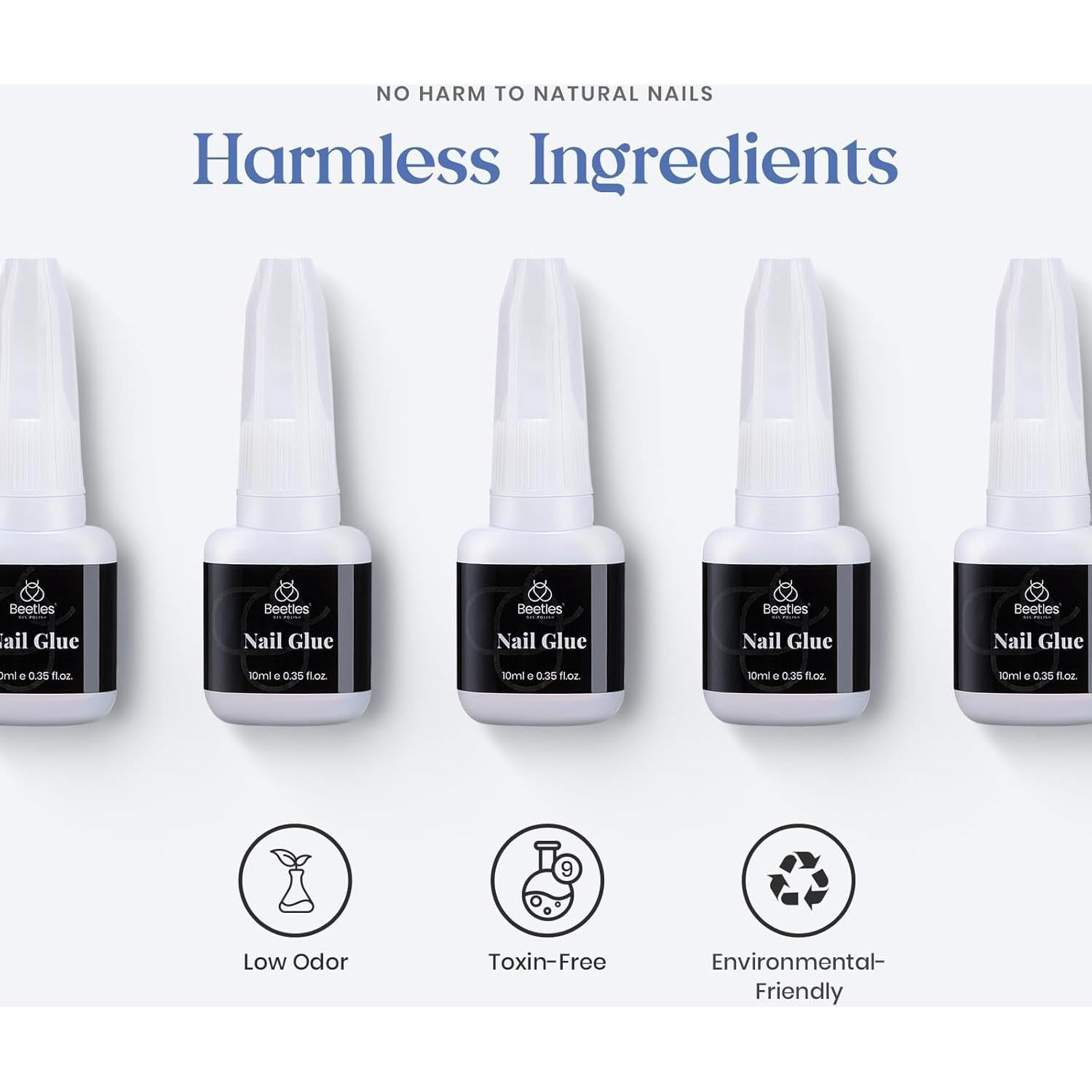 Pegamento para Uñas Beetles 10ml Secado Rápido 3 Pcs