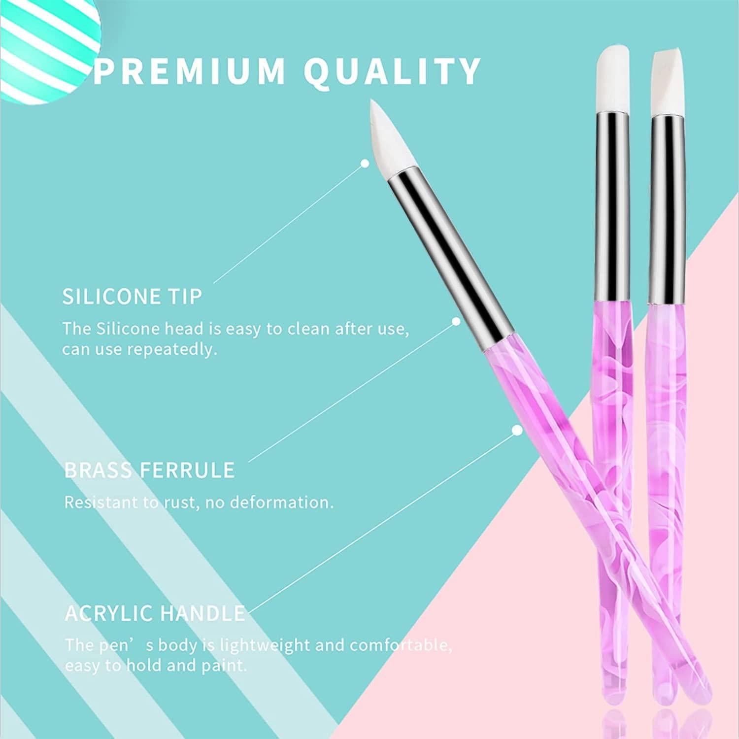 Juego de 5 Pinceles de Silicona BQAN para Escultura de Uñas