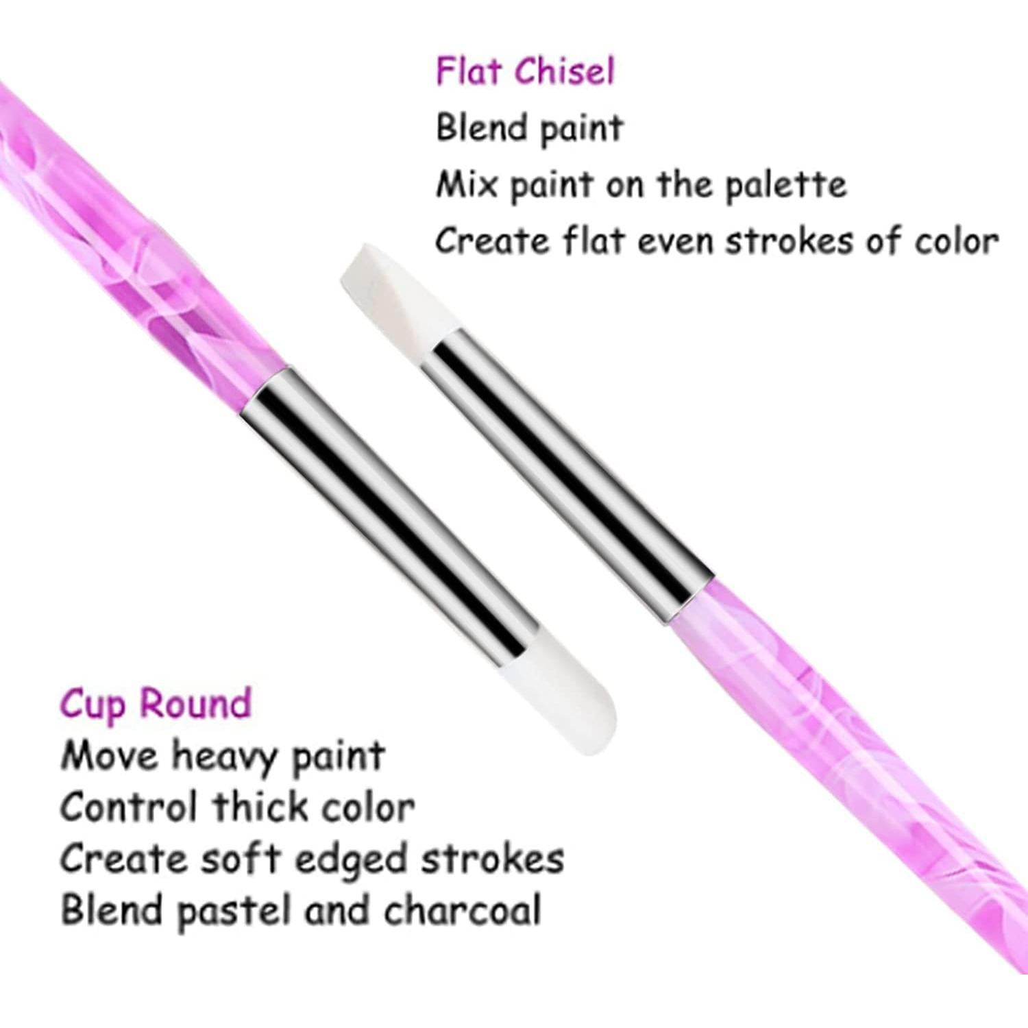 Juego de 5 Pinceles de Silicona BQAN para Escultura de Uñas