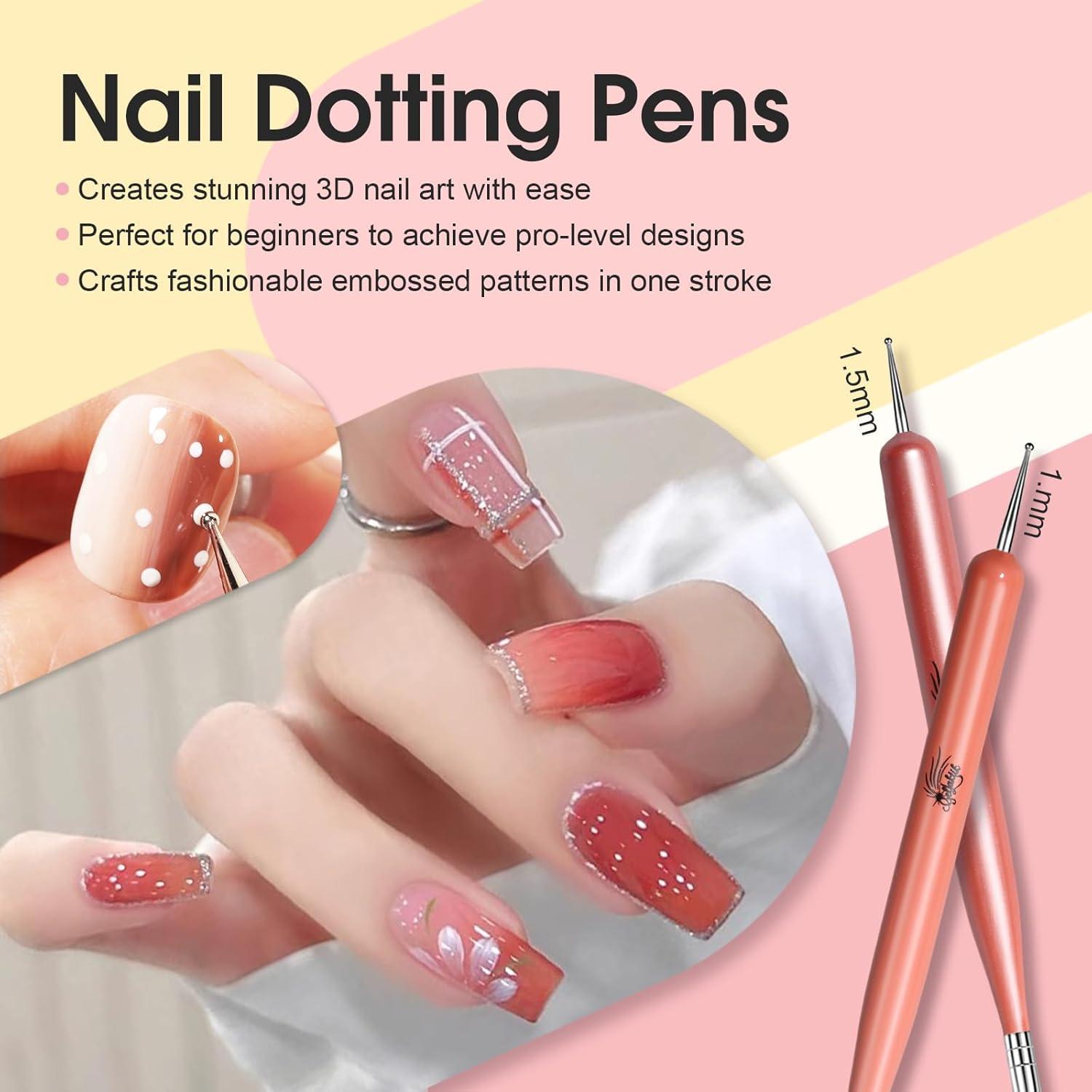 Juego de Pinceles de Arte de Uñas Gellaktik 6 Piezas