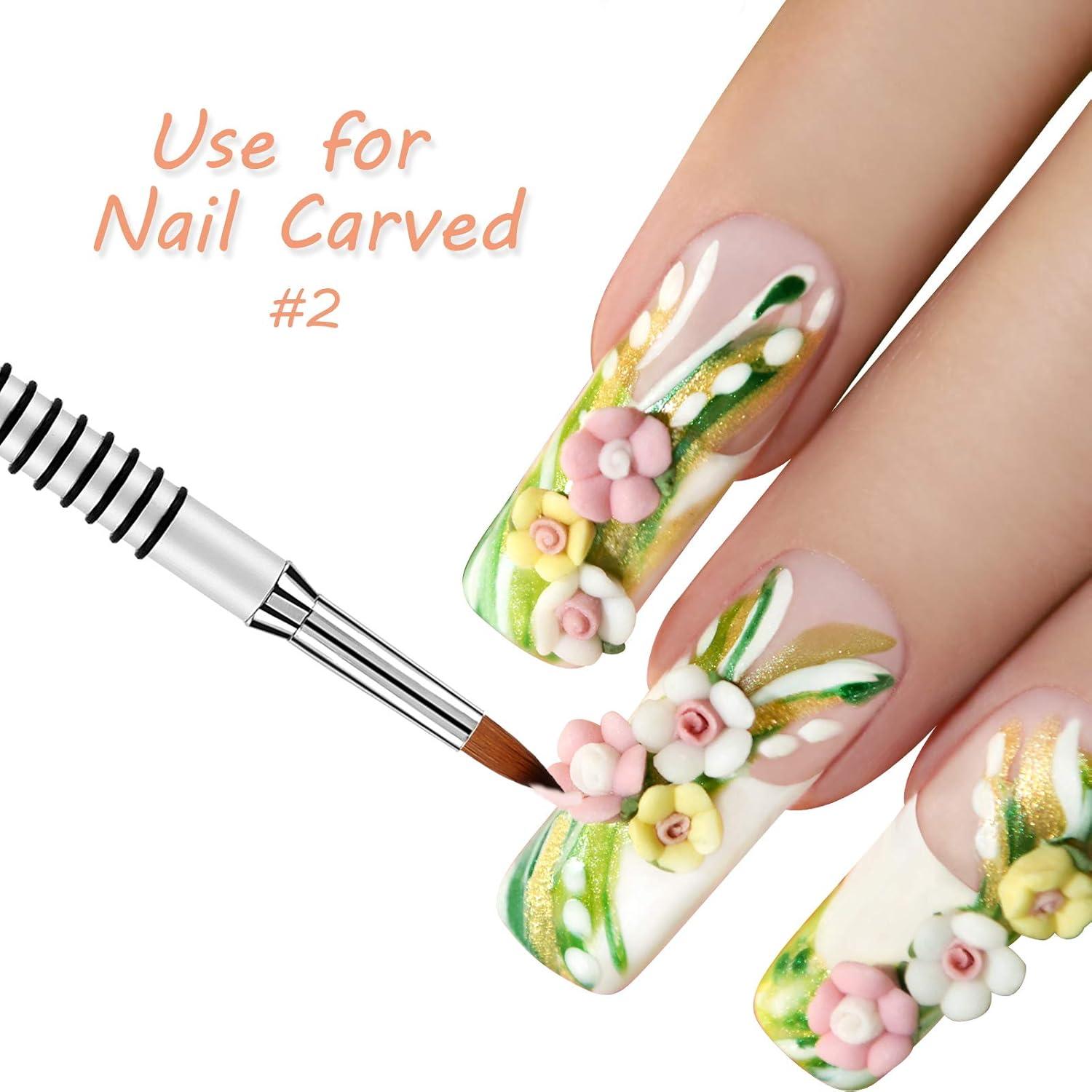 Pincel de Arte de Uñas 3D Accmor Kolinsky #2 Metal Plateado