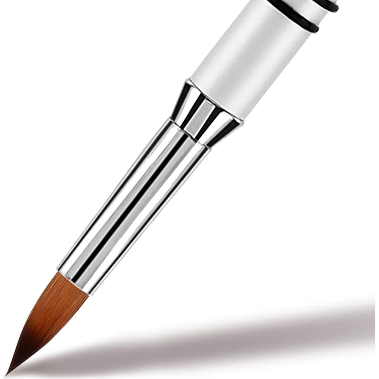 Pincel de Arte de Uñas 3D Accmor Kolinsky #2 Metal Plateado