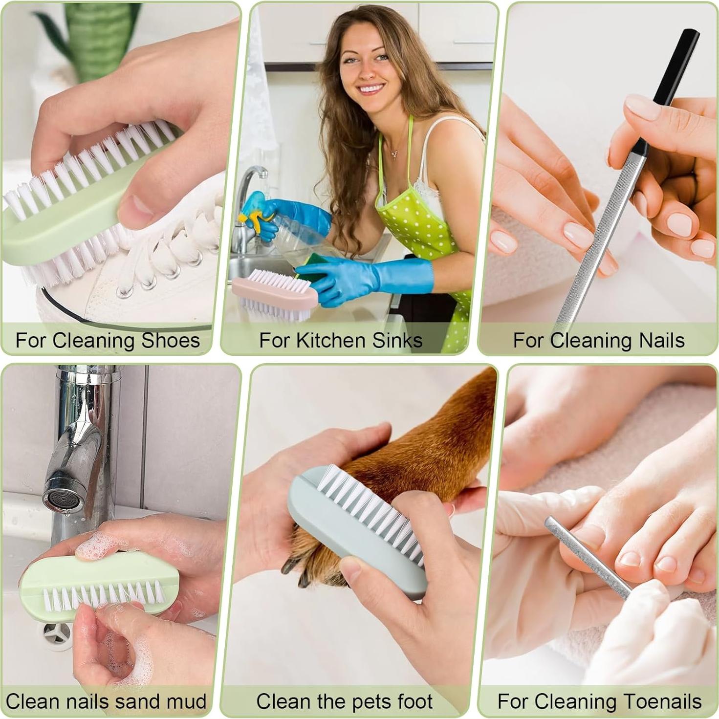 Juego de Cepillos y Lima para Uñas FOWSRHRG - 4 Piezas