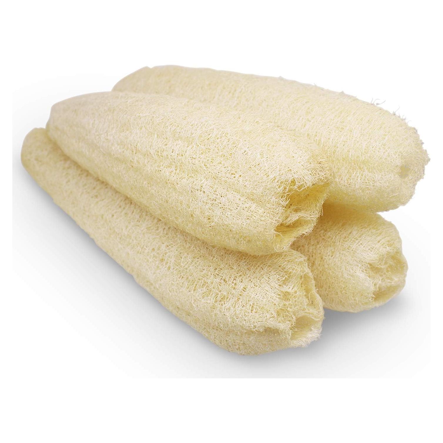 Esponjas de Lufa Natural Orgánica Grande Exfoliantes - Paquete de 4