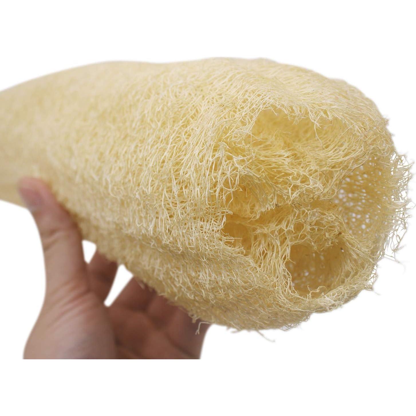 Esponjas de Lufa Natural Orgánica Grande Exfoliantes - Paquete de 4