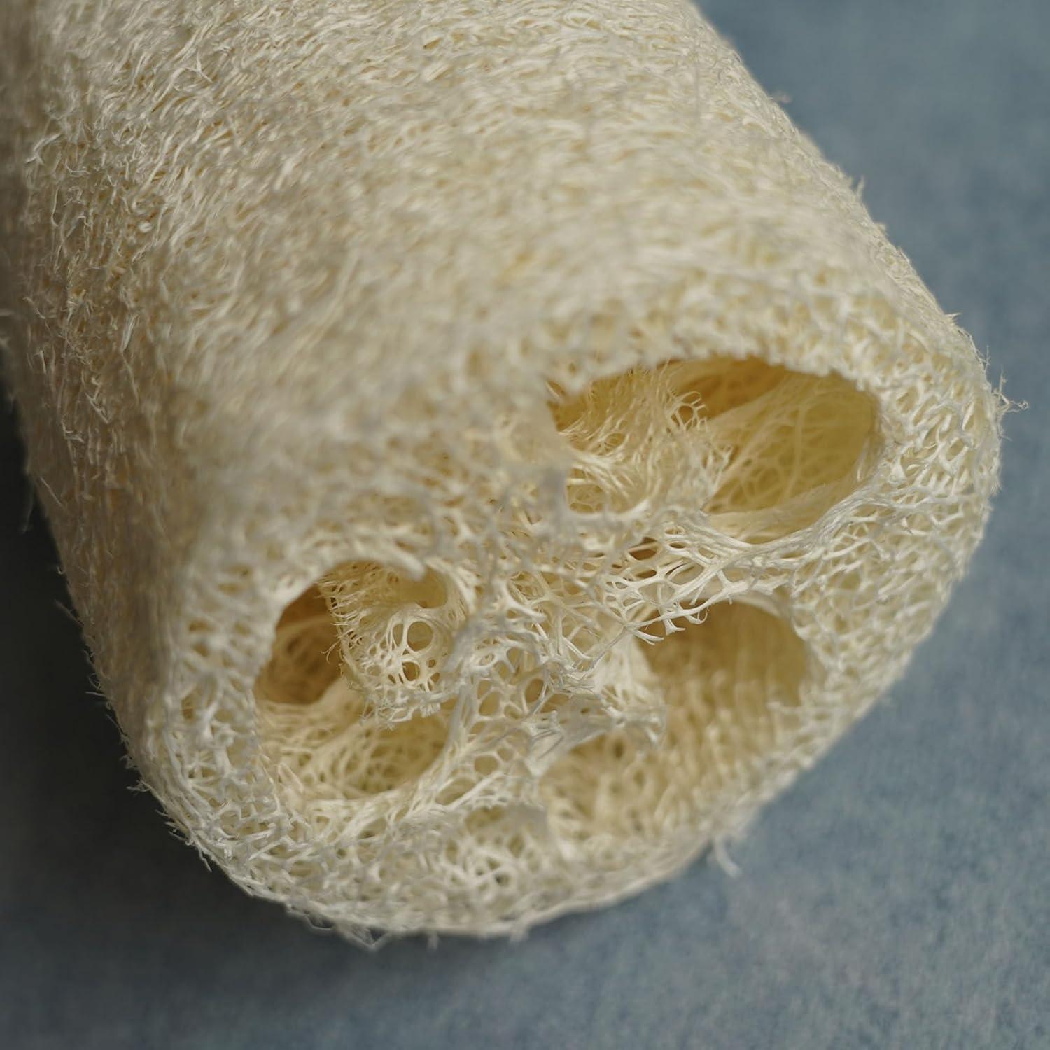 Esponja de Lufa Natural con Mango Largo para Baño y Limpieza