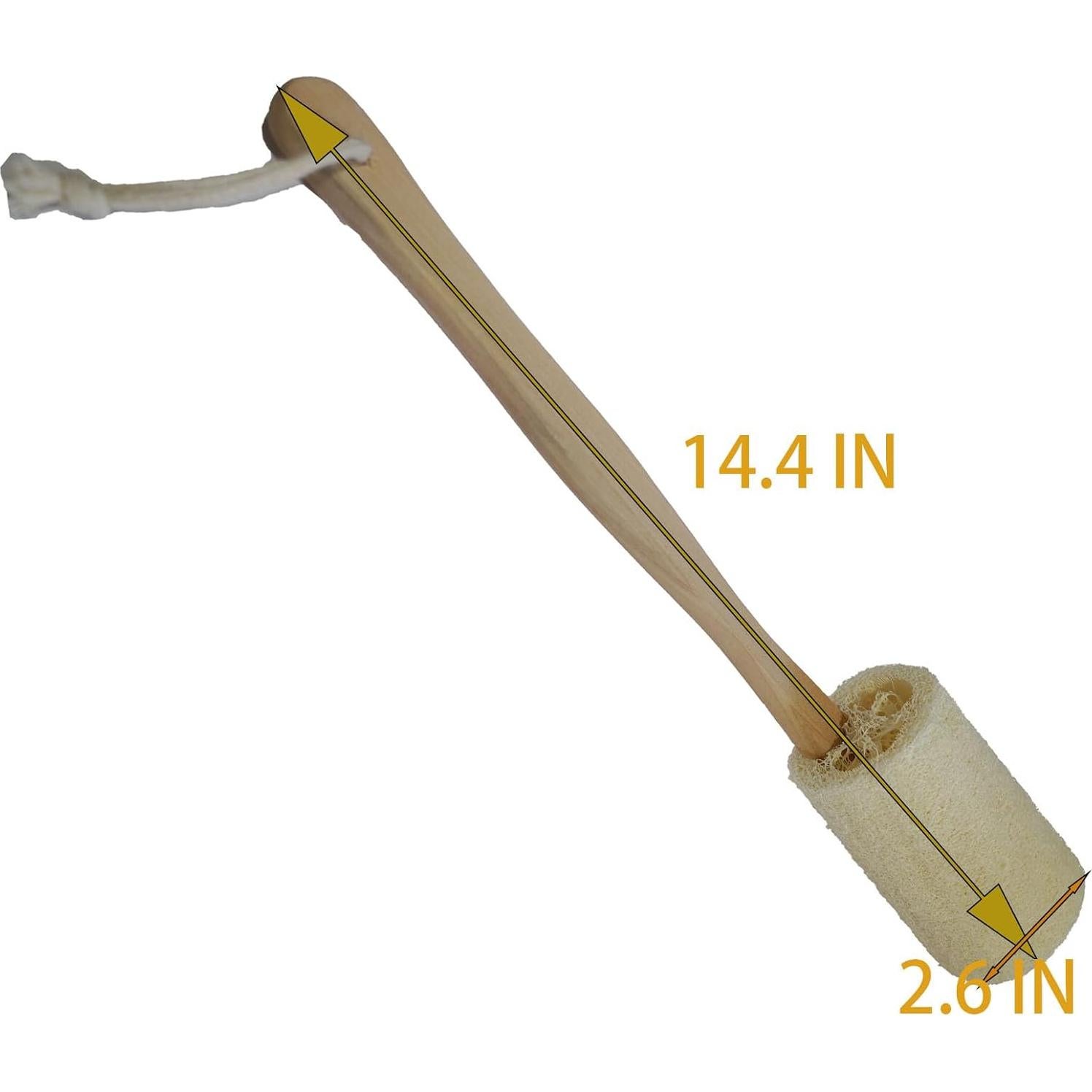 Esponja de Lufa Natural con Mango Largo para Baño y Limpieza